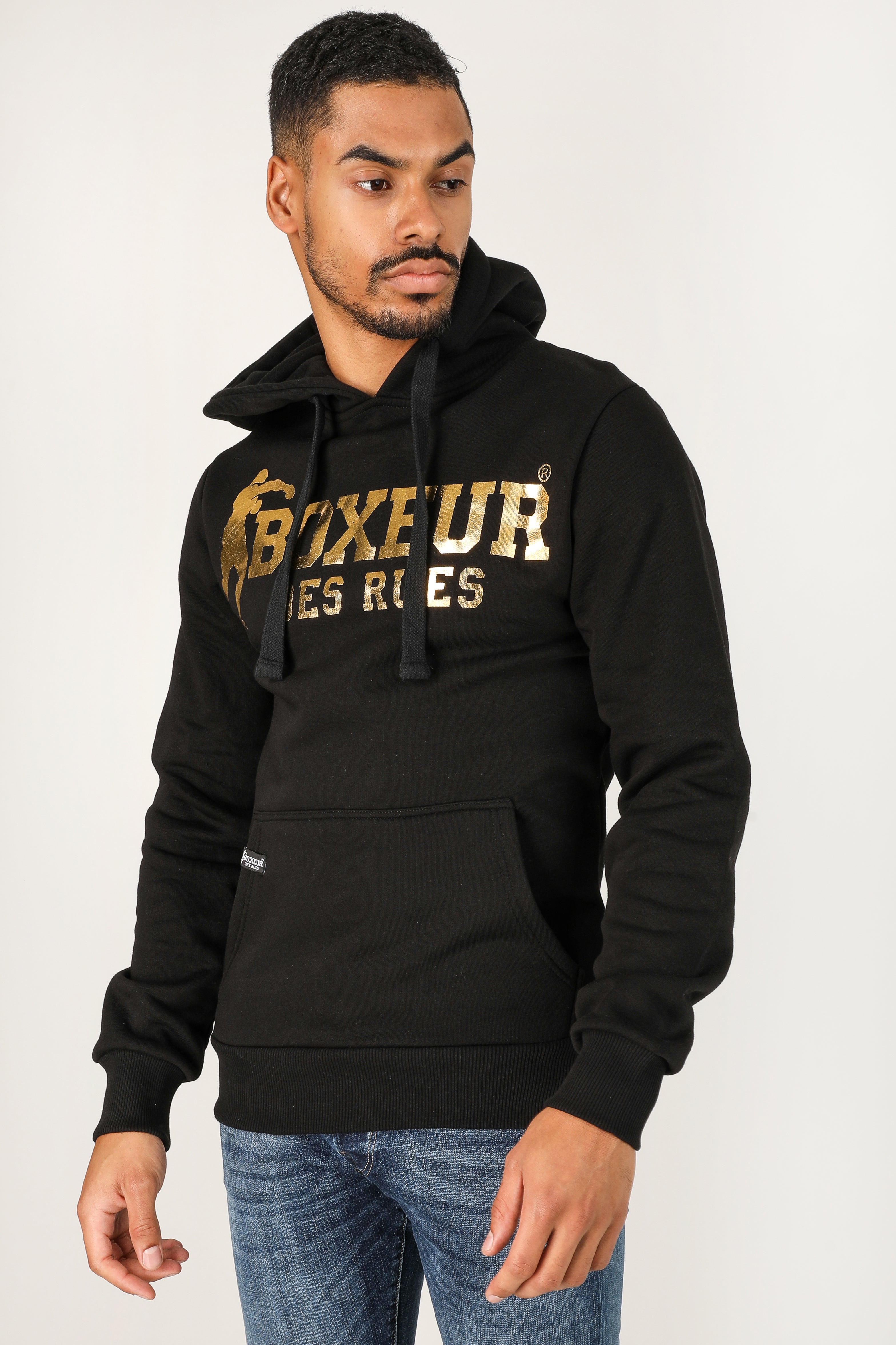 Kapuzensweatshirt - Black + Gold