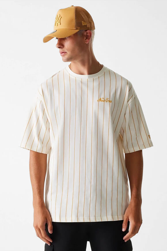 NE Pinstripe Oversize T-Shirt - Offwhite