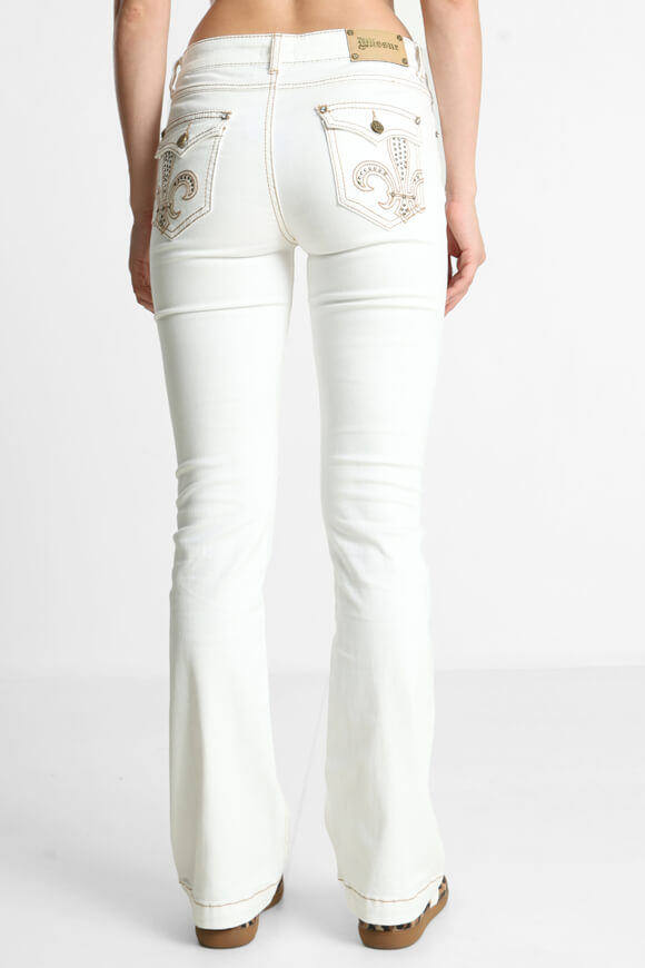 Flare Jeans - Offwhite + Beige