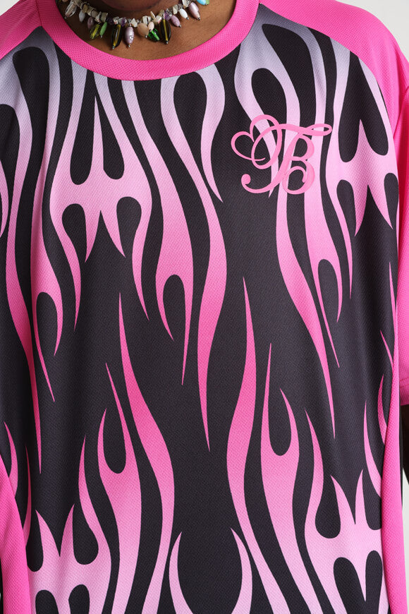 Mesh T-Shirt - Pink + Schwarz