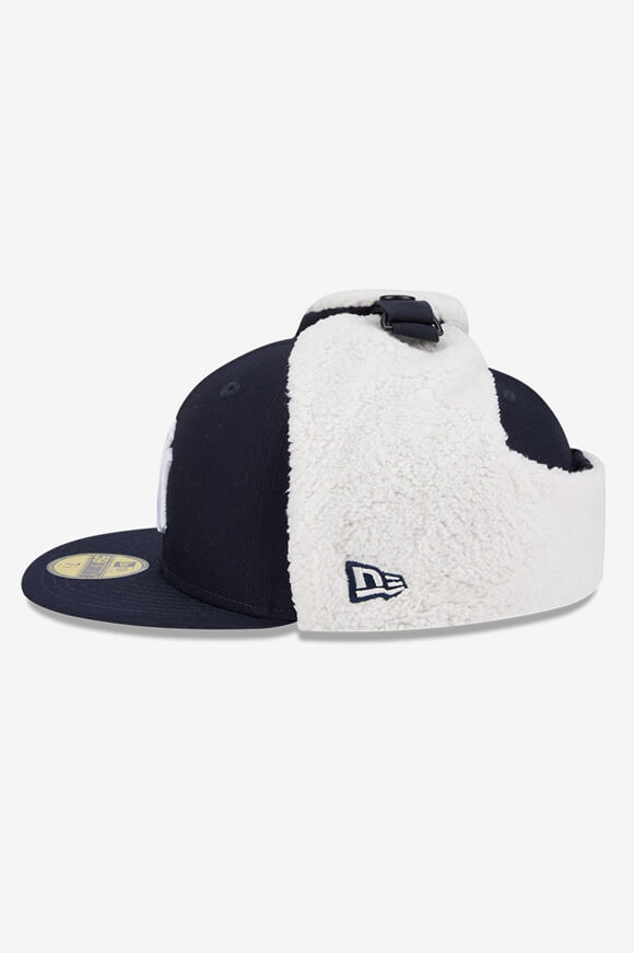 Fleece Trapper cap - Dark Navy + White