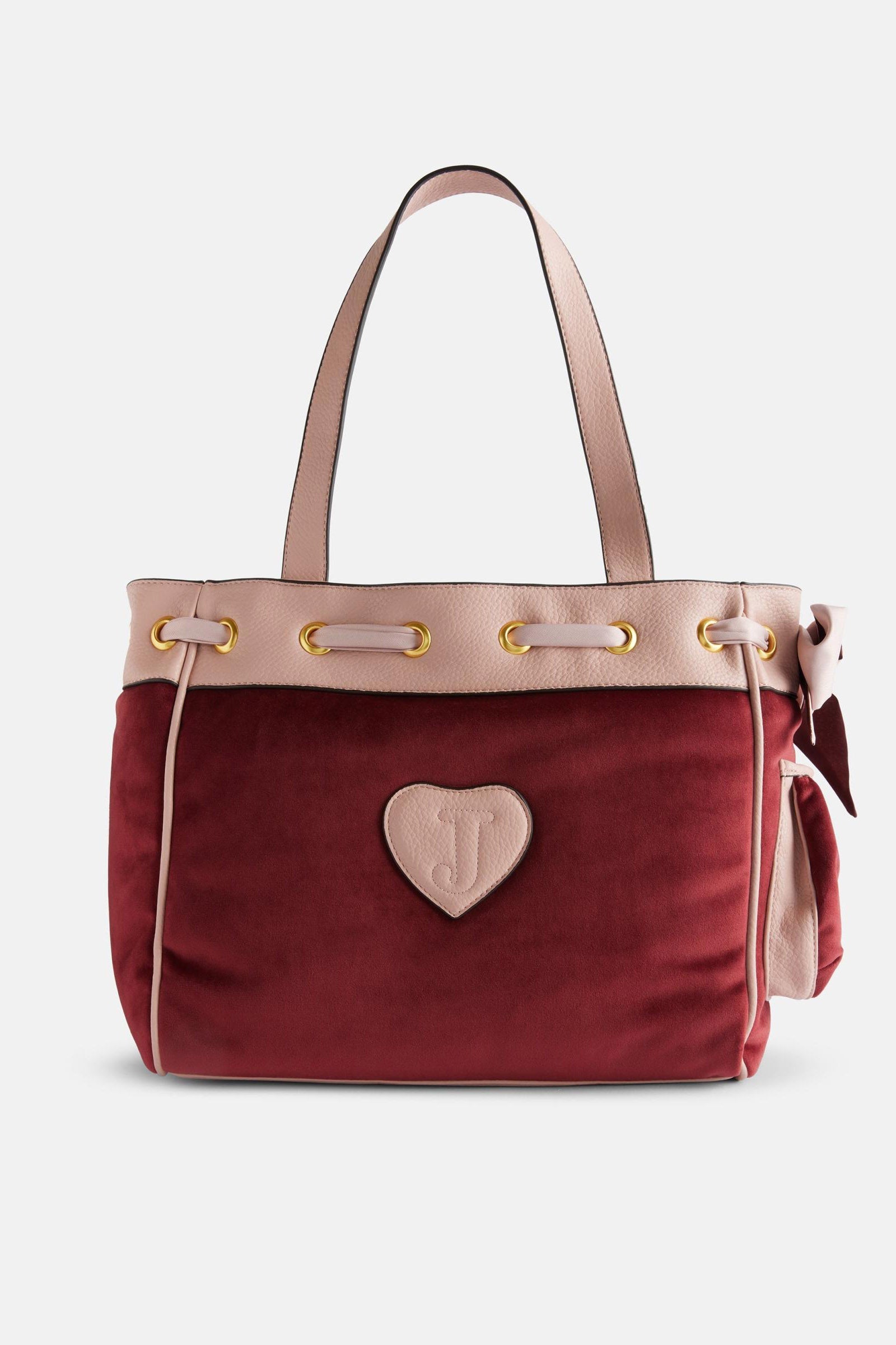 Daydreamer Samt Shopper - Red + Pink