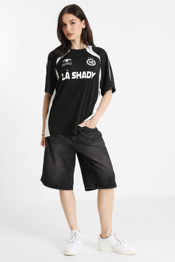 Mesh Oversize T-Shirt - Schwarz