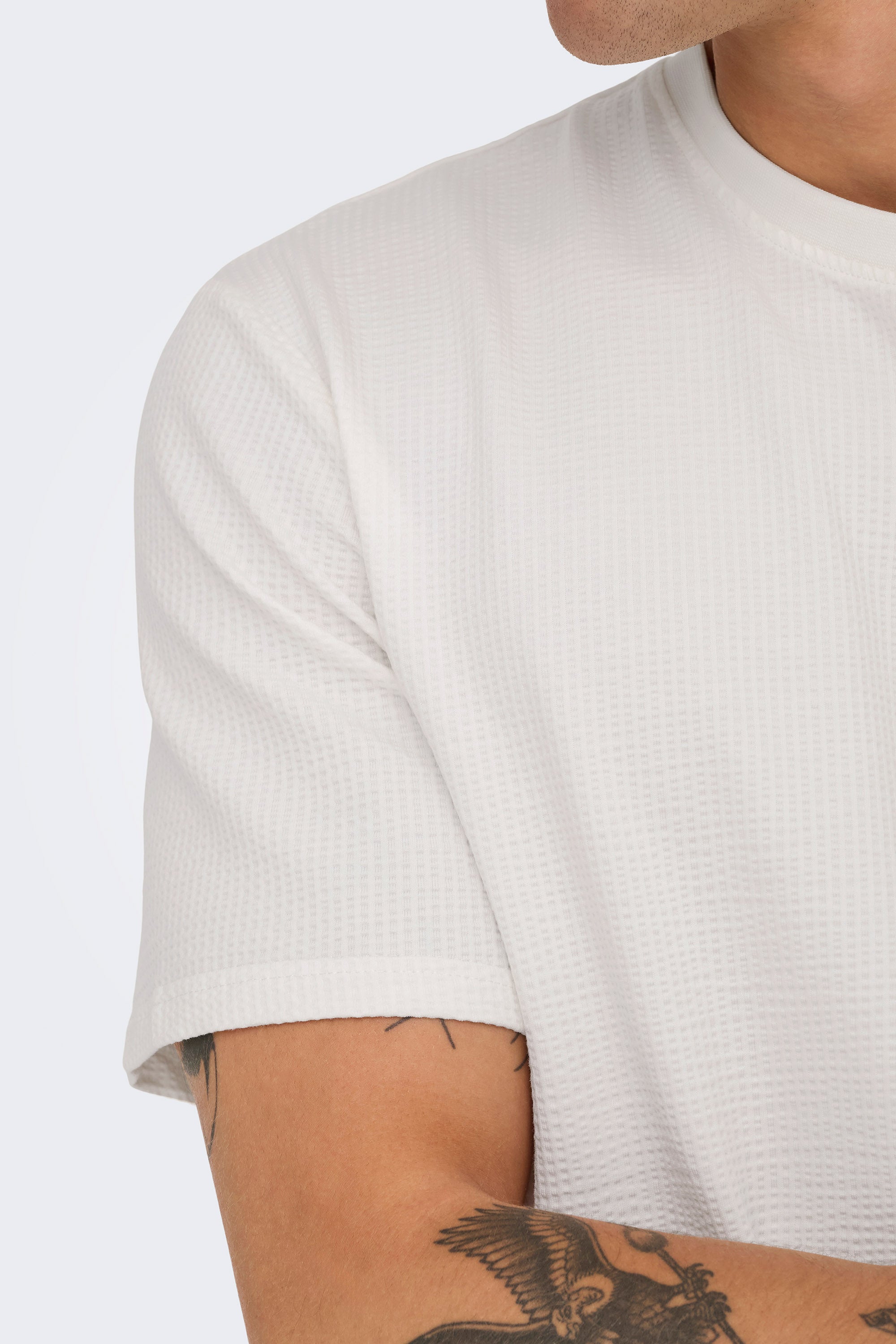 ONSKIAN T-Shirt mit Waffelstruktur - Cloud Dancer