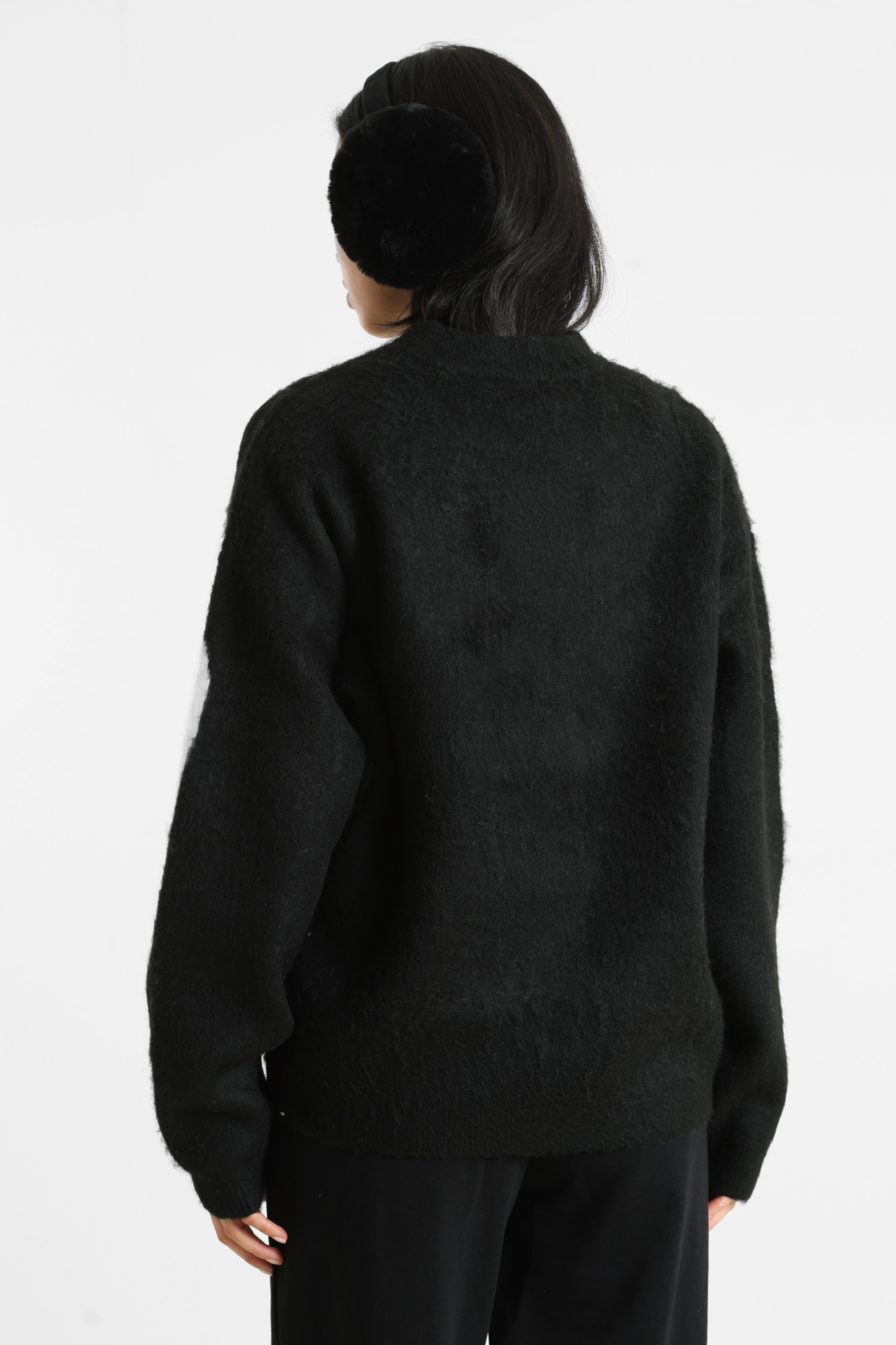 Oversize Grobstrickpullover - Schwarz + Offwhite