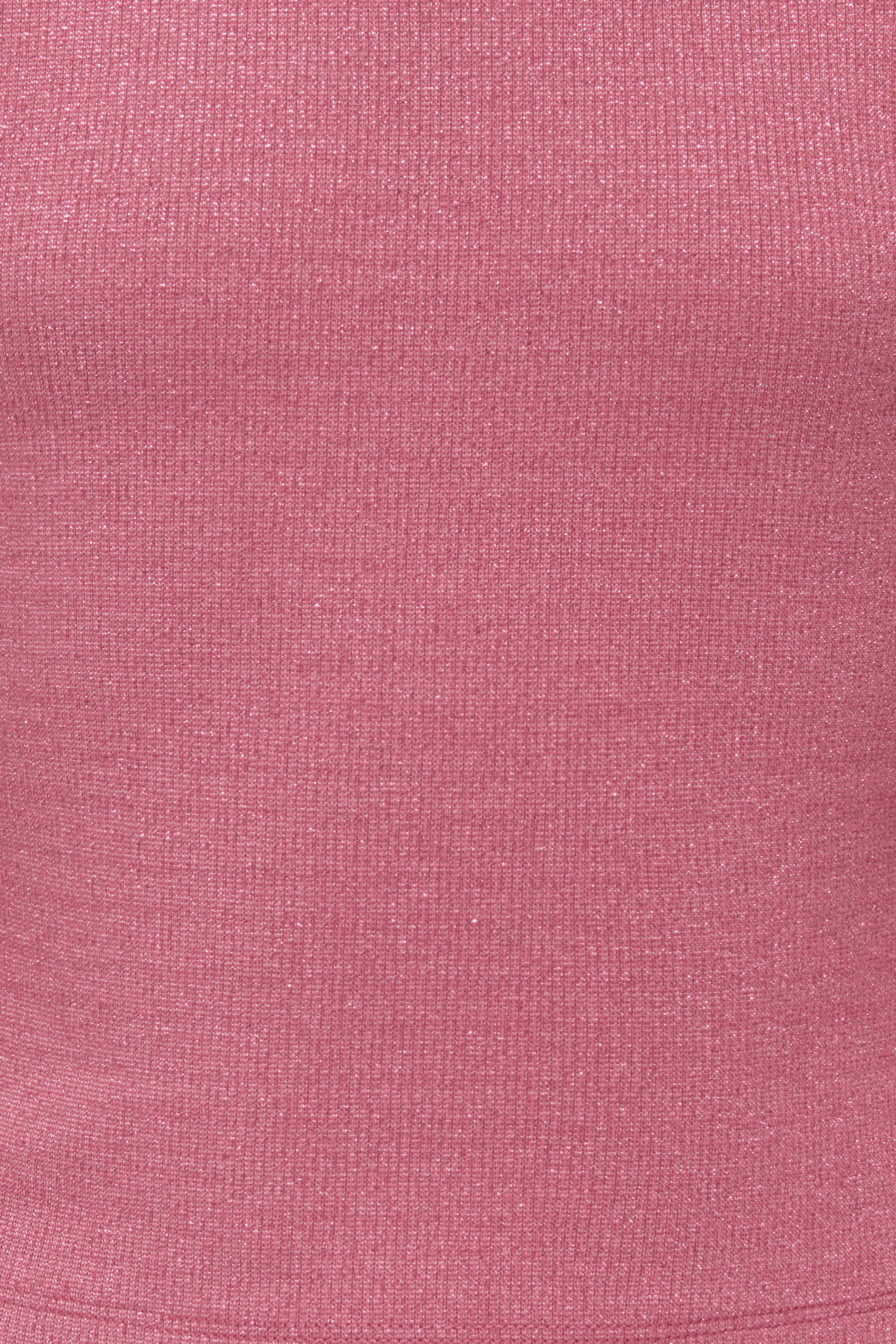 KOGTRINNY Geripptes Glitzer-Langarmshirt - Rose Wine