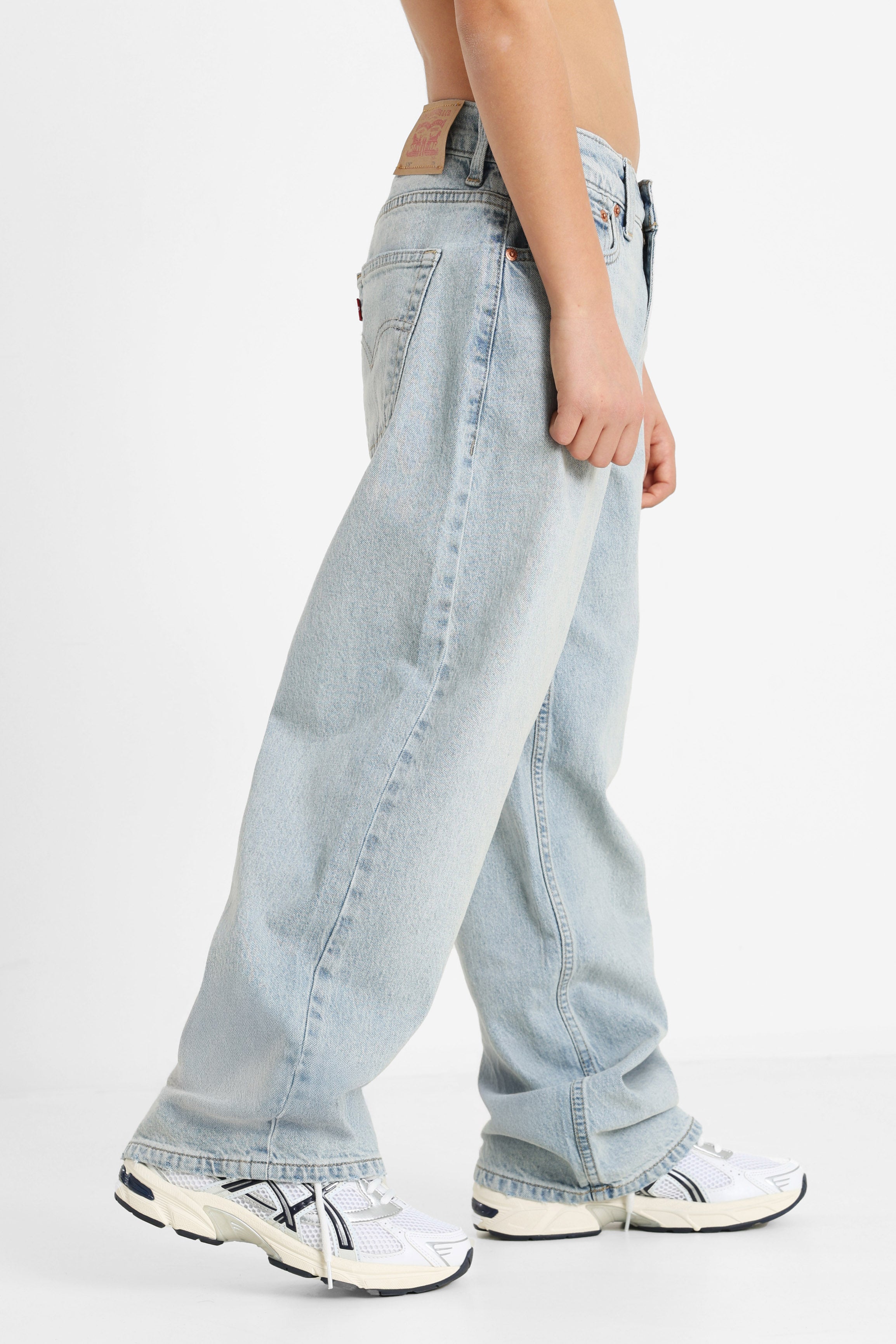 Stay Baggy Taper Jeans - Baby Blue