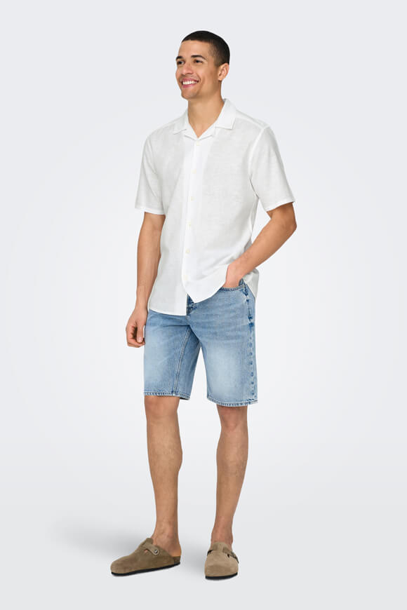 ONSCAIDEN Leinenhemd - White