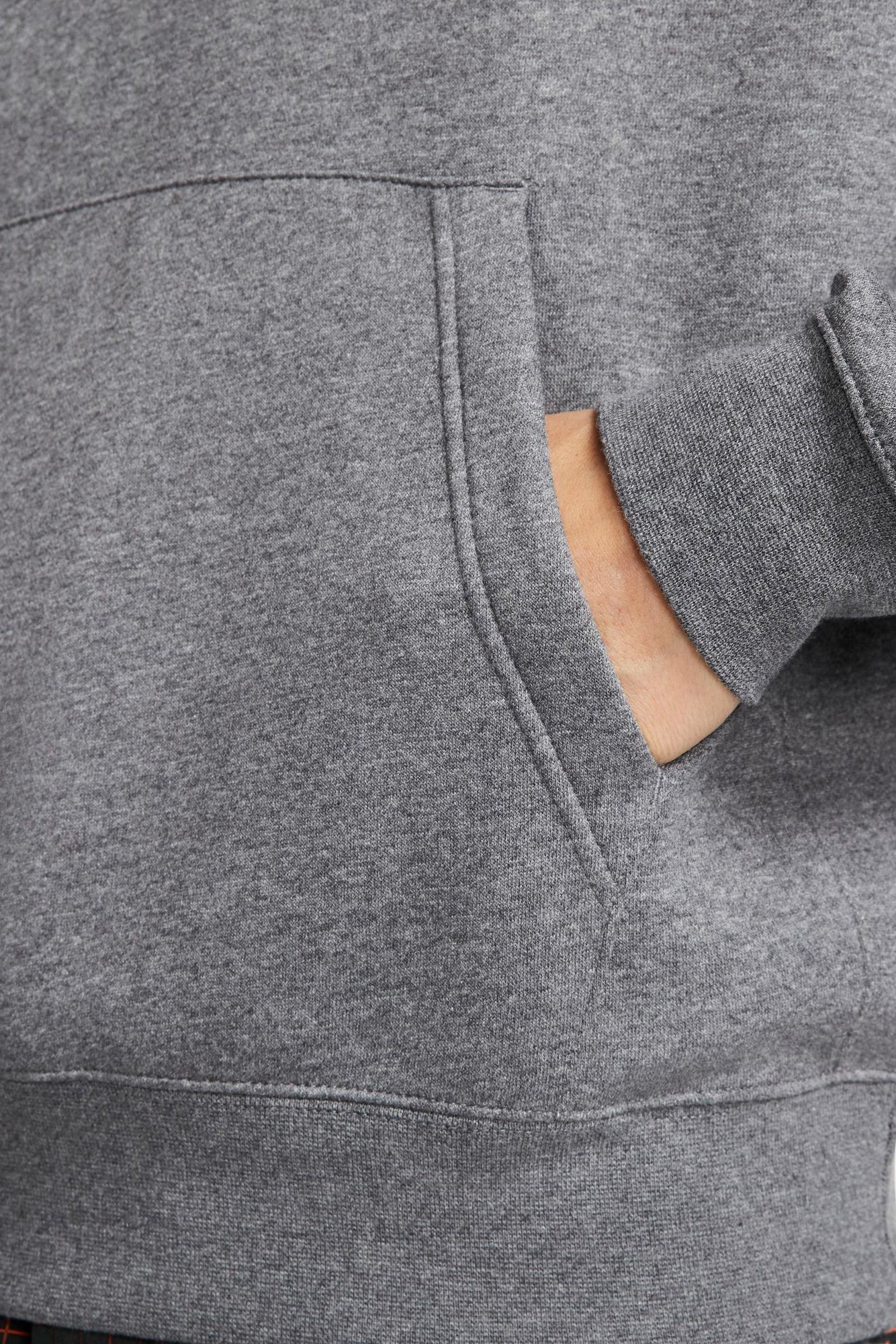 Sportswear Club Fleece Kapuzensweatshirt - Dunkelgrau meliert + Weiss