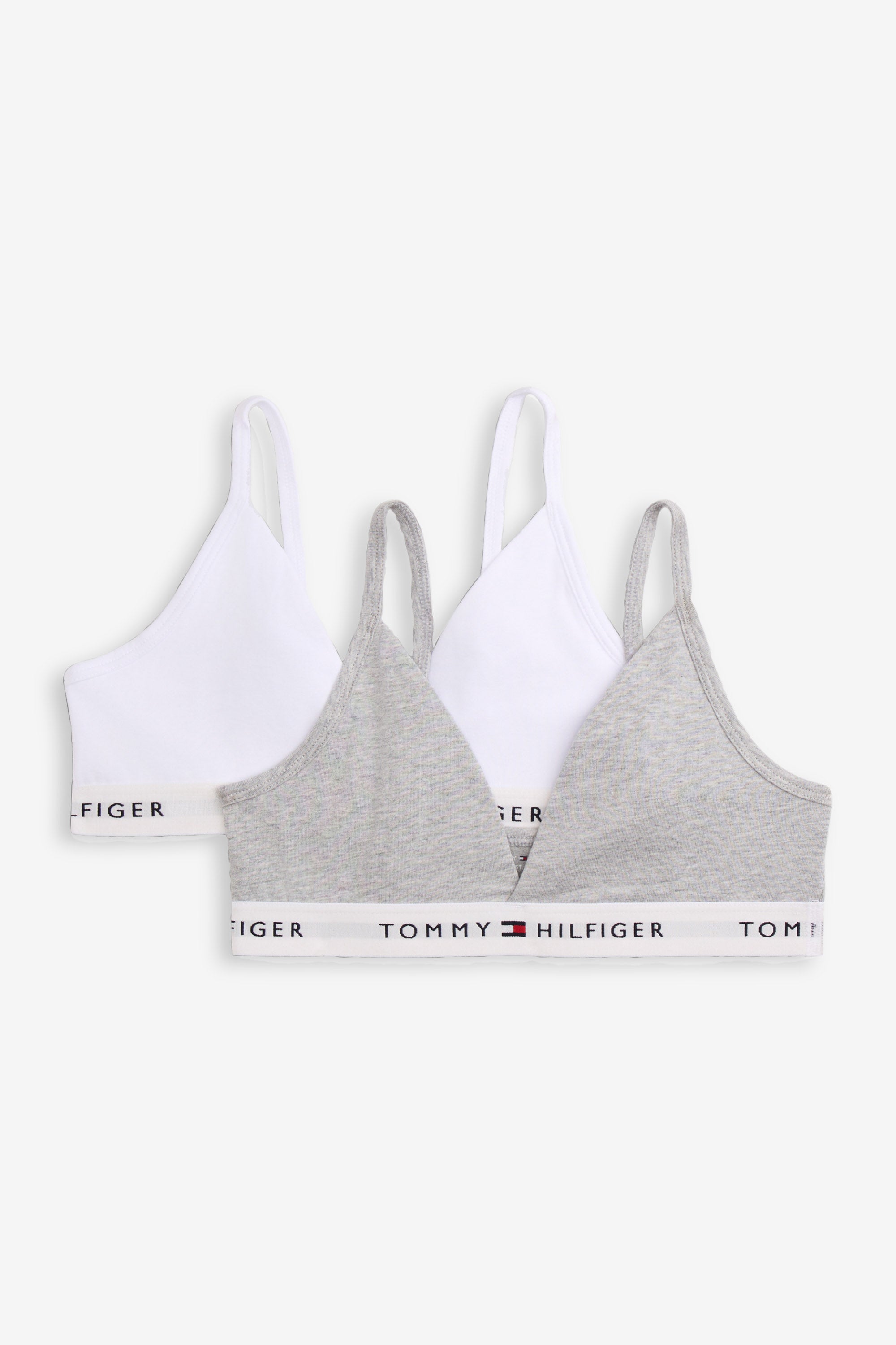Doppelpack Bralettes - White + Light Grey Heather