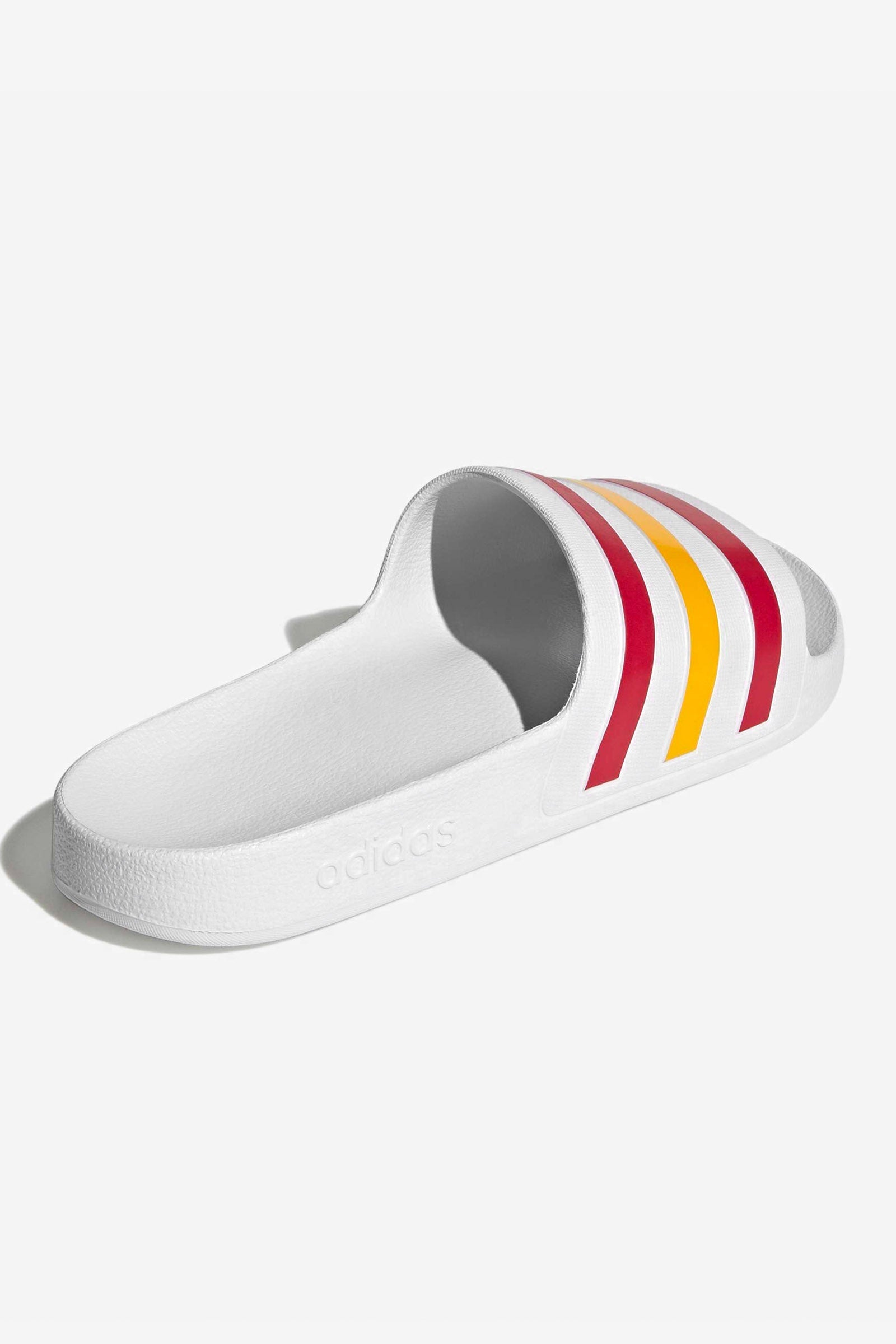 Adilette Aqua Pantoletten - Footwear White + Team Power Red + Crew Yellow