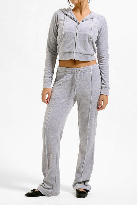 Tina Samt Hose - Silver Marl