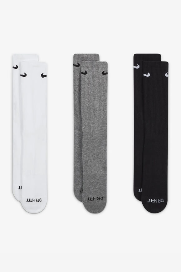 Dreierpack Socken - White + Grey Heather + Black