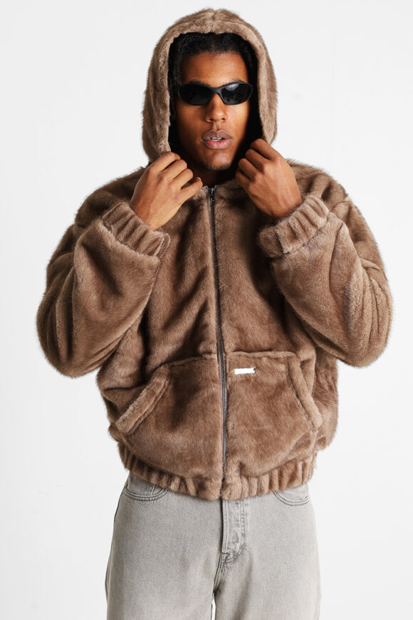 Kunstpelzjacke - Braun