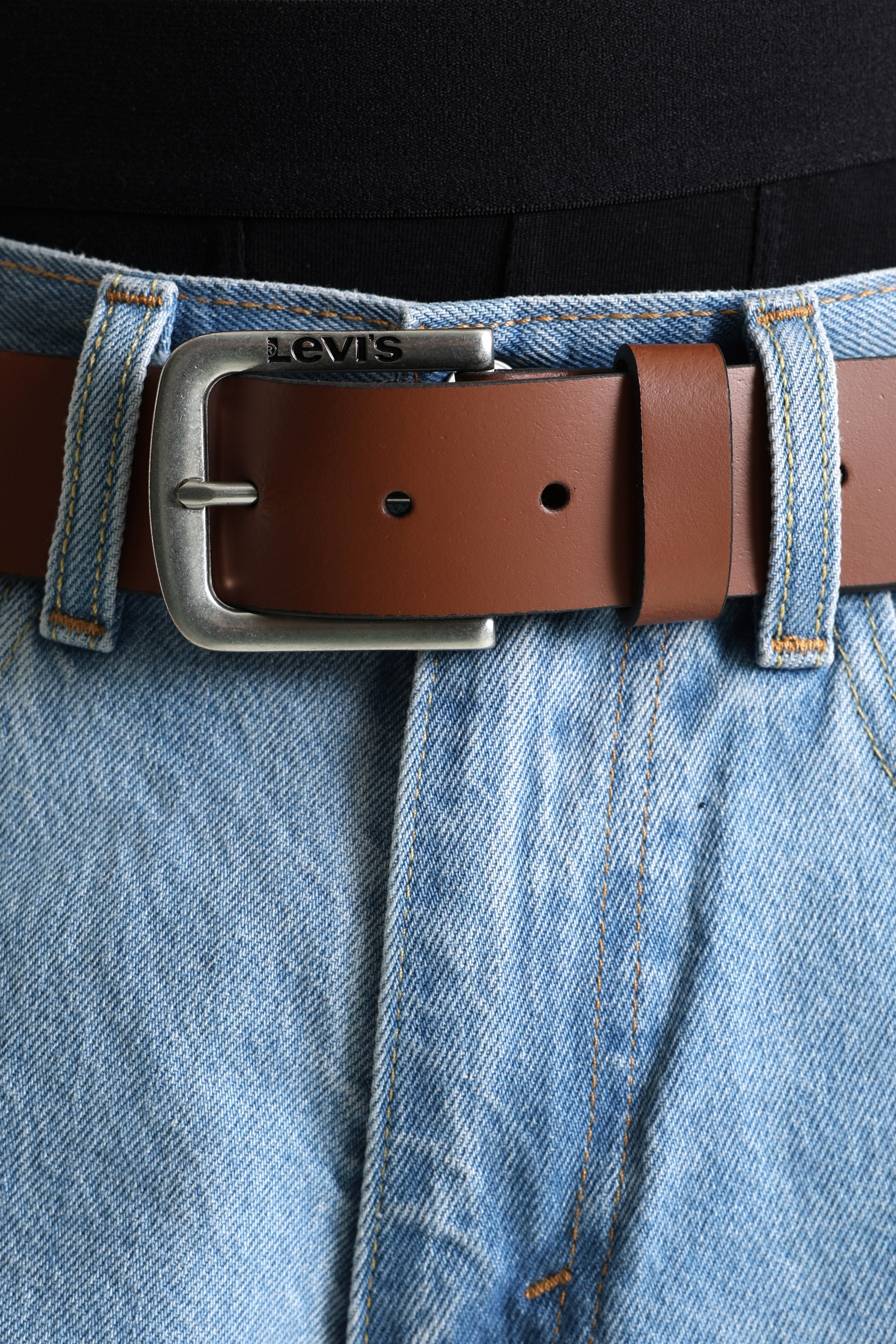 Leder Gürtel - Leather Brown + Silver