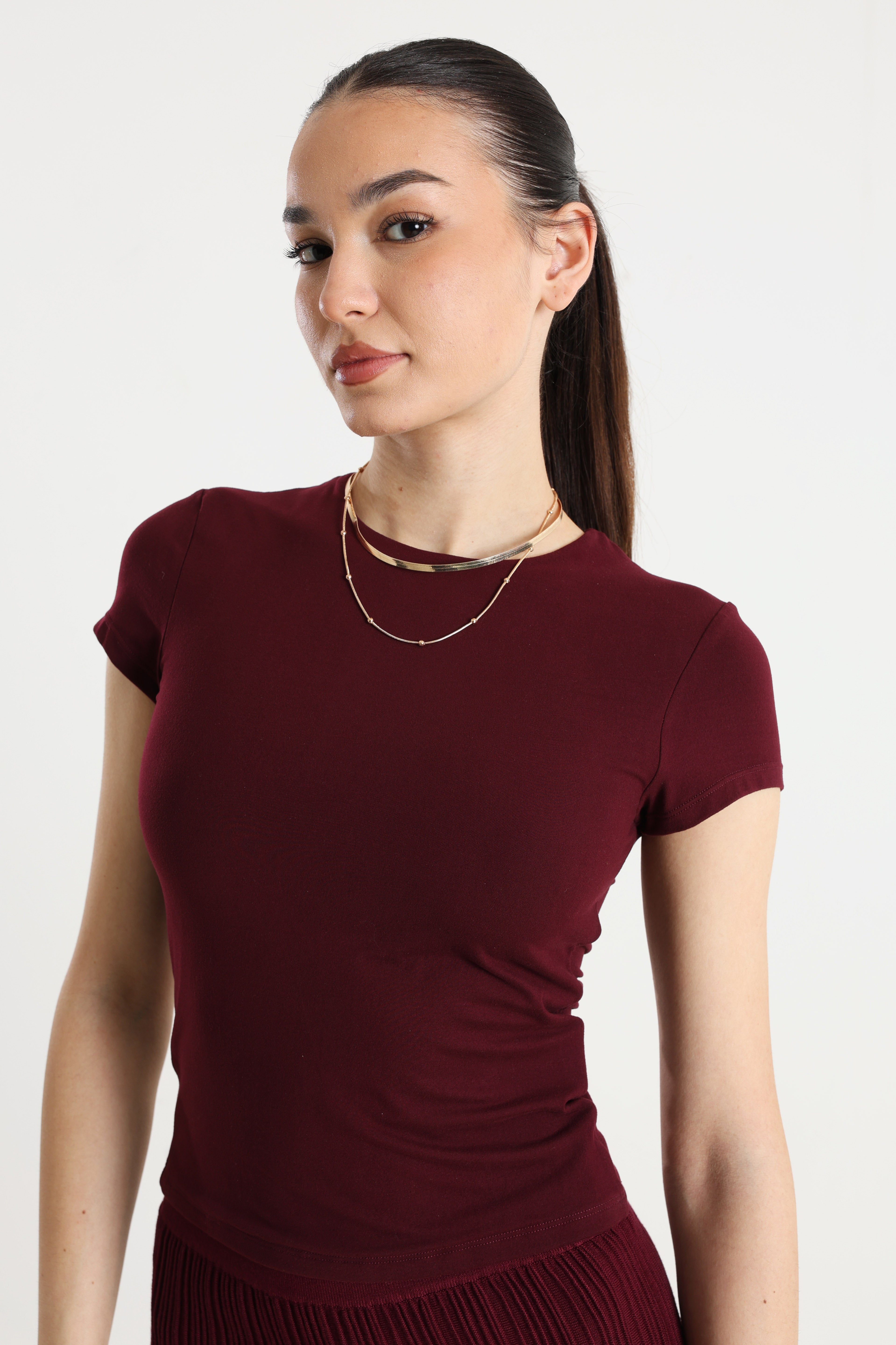 Crop T-Shirt - Bordeaux