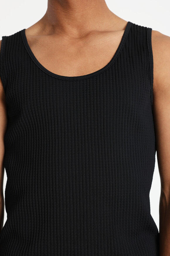 Strukturiertes Tank Top - Schwarz