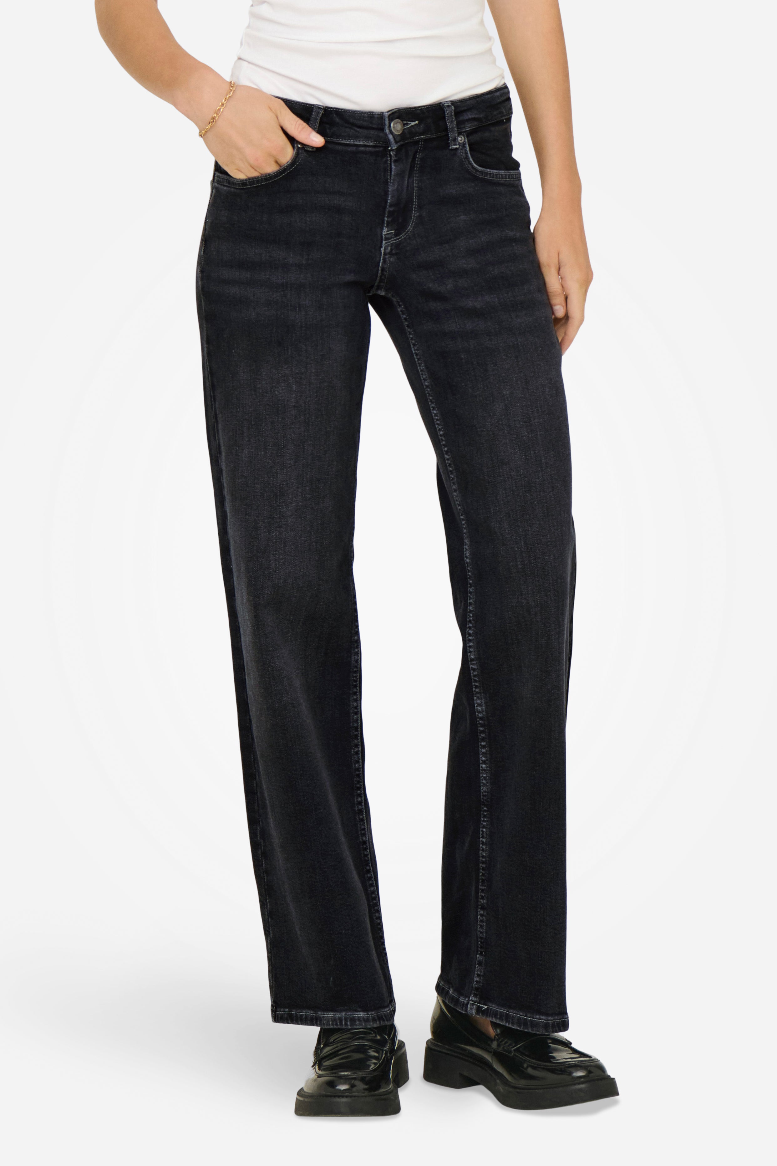 ONLJUDY Wide Leg Jeans - Washed Black