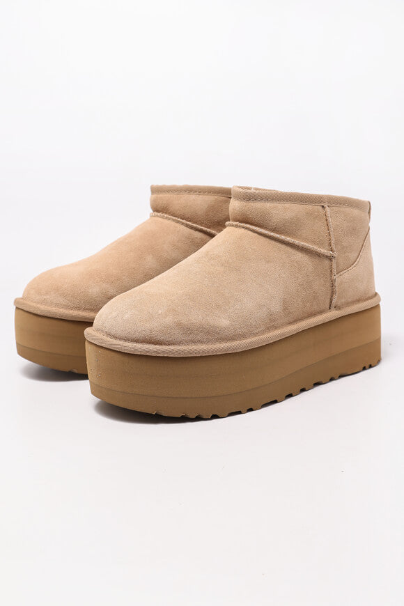 Classic Ultra Mini gefütterte Plateau Stiefelette - Sand