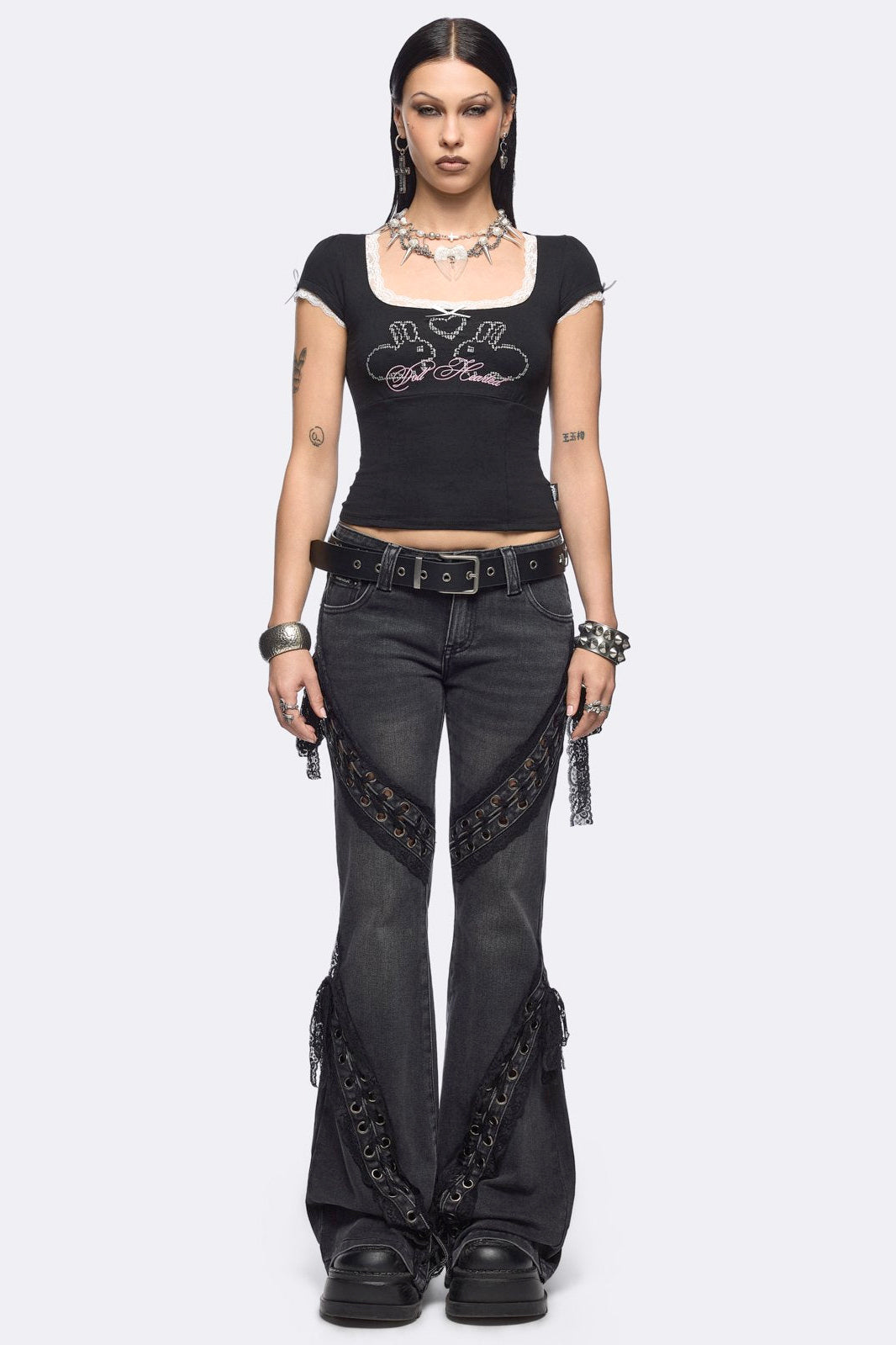 Dreya Flared Jeans - Black Washed