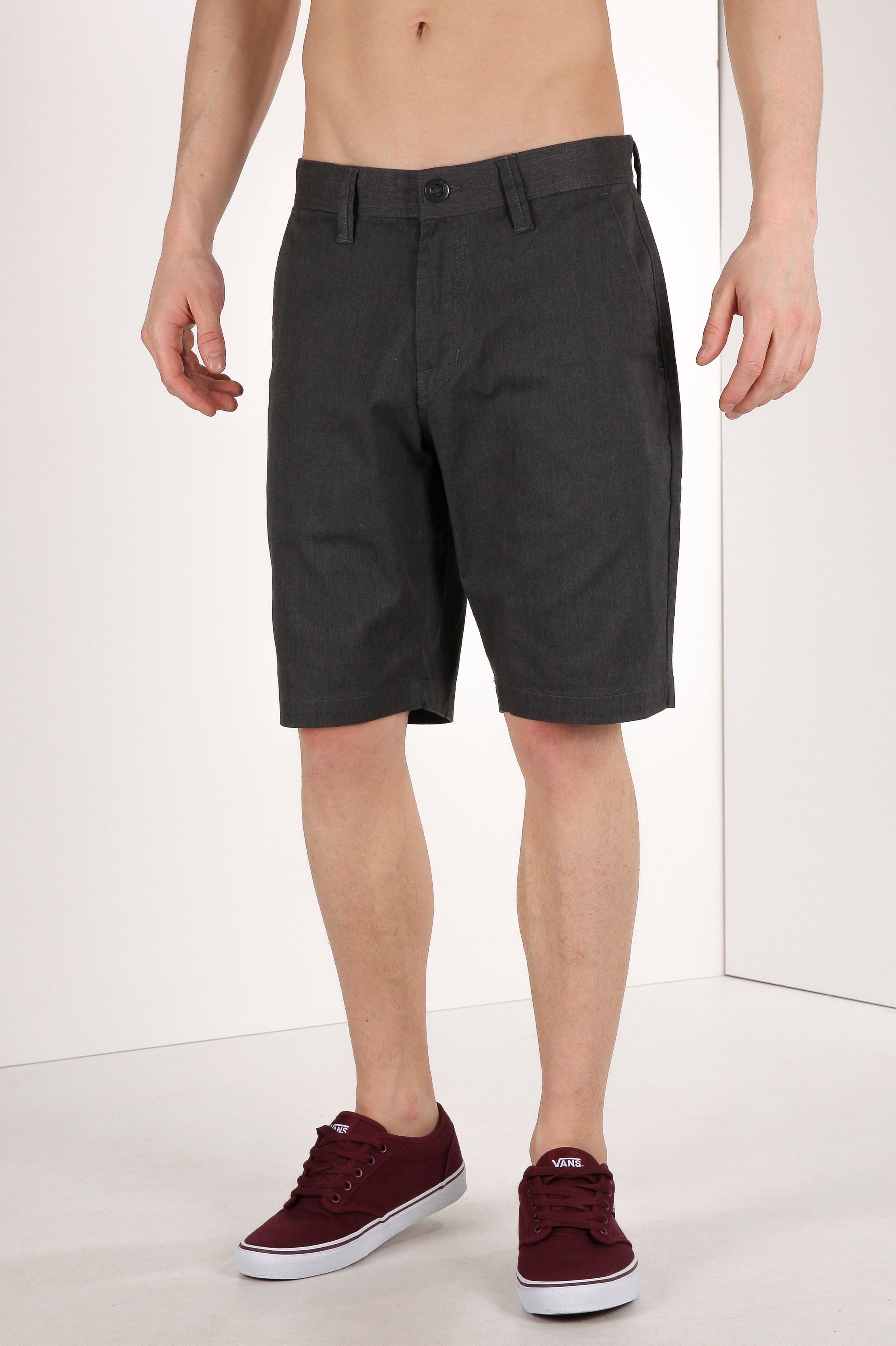 Chino Shorts - Dunkelgrau meliert