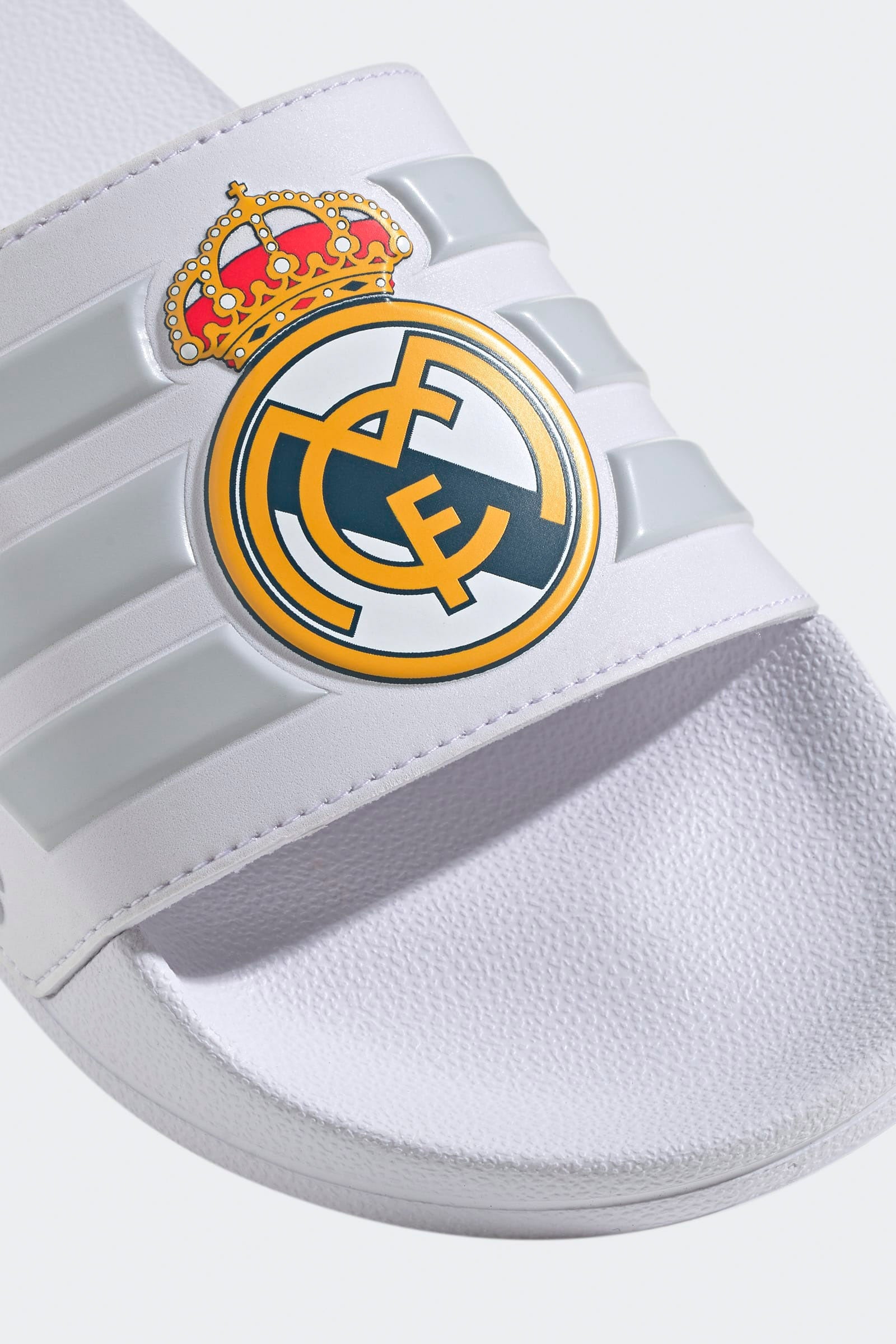 Adilette Real Madrid Pantoletten - Cloud White + Light Solid Grey