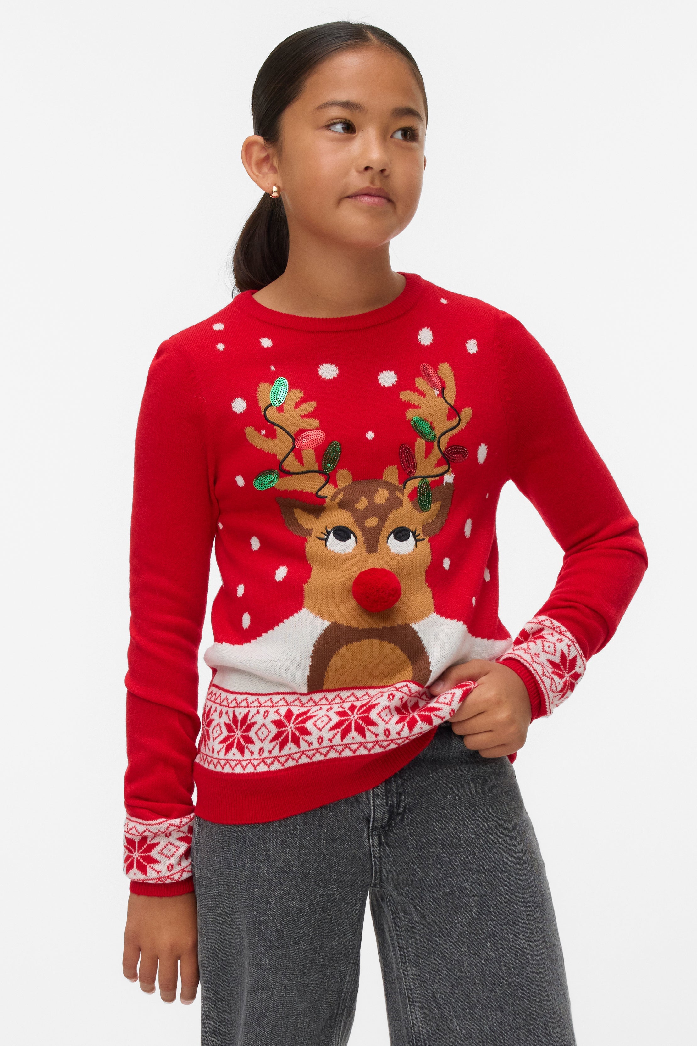 VMFROSTYDEER Weihnachtsstrickpullover - Chinese Red