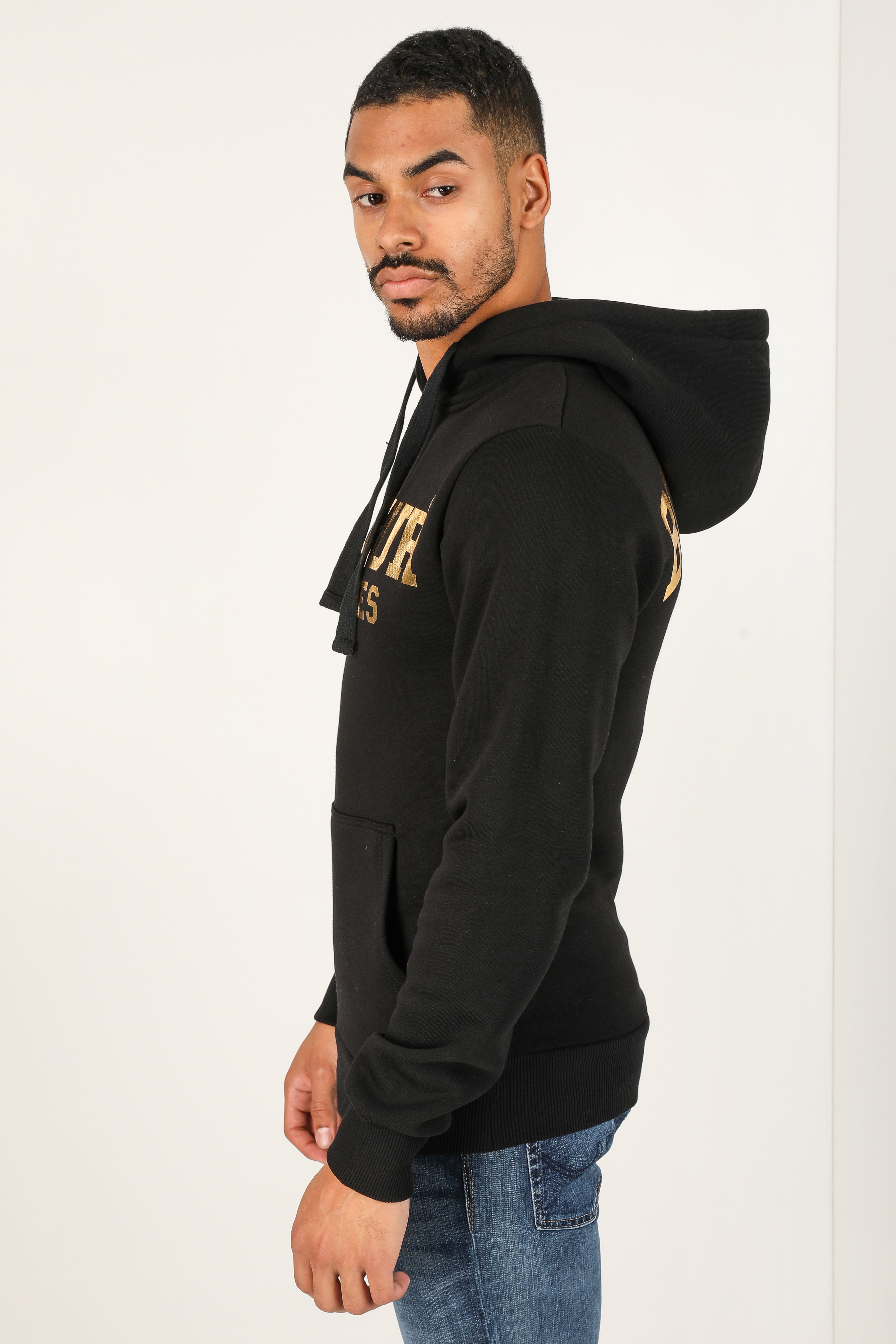 Kapuzensweatshirt - Black + Gold