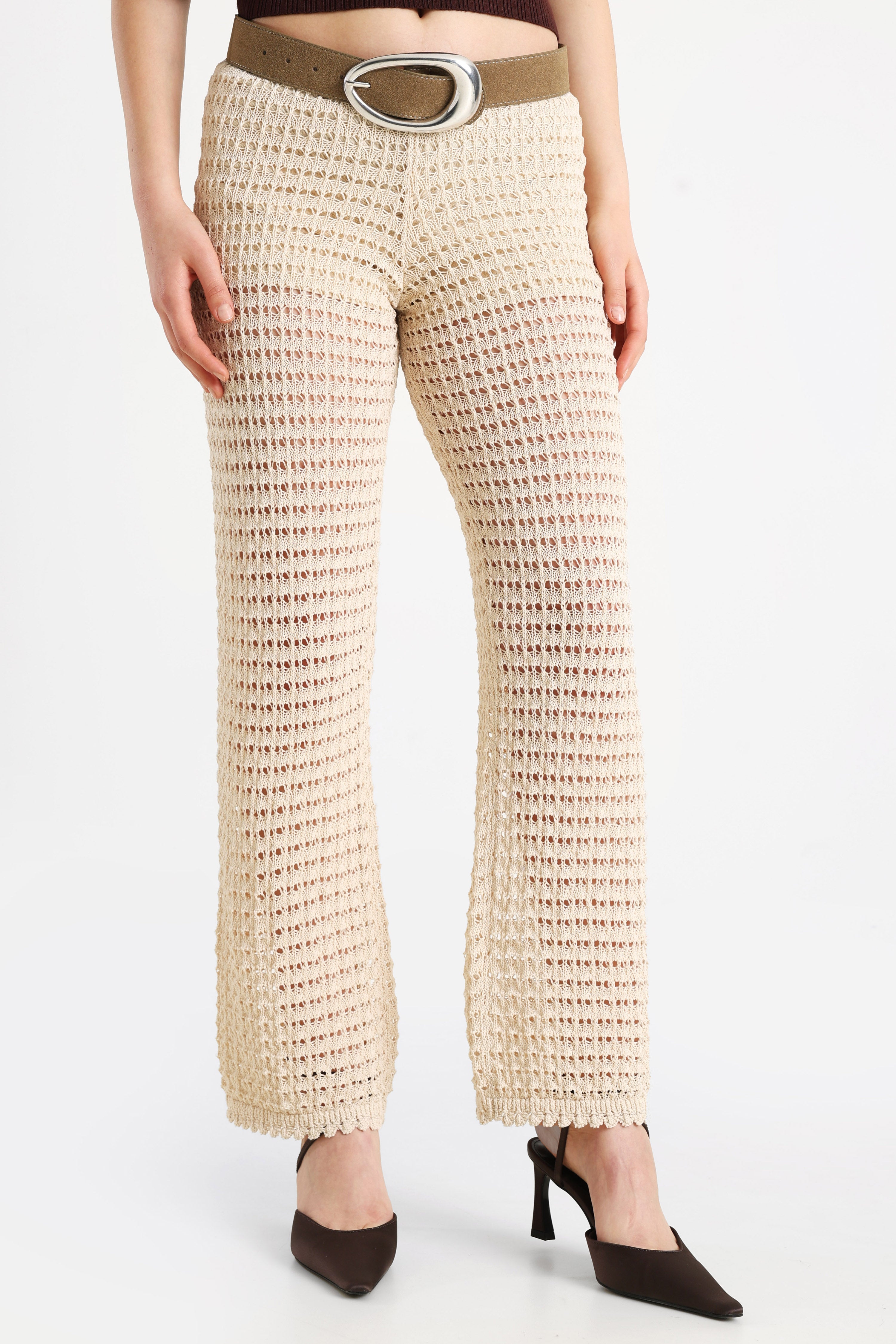 Häkelhose - Beige