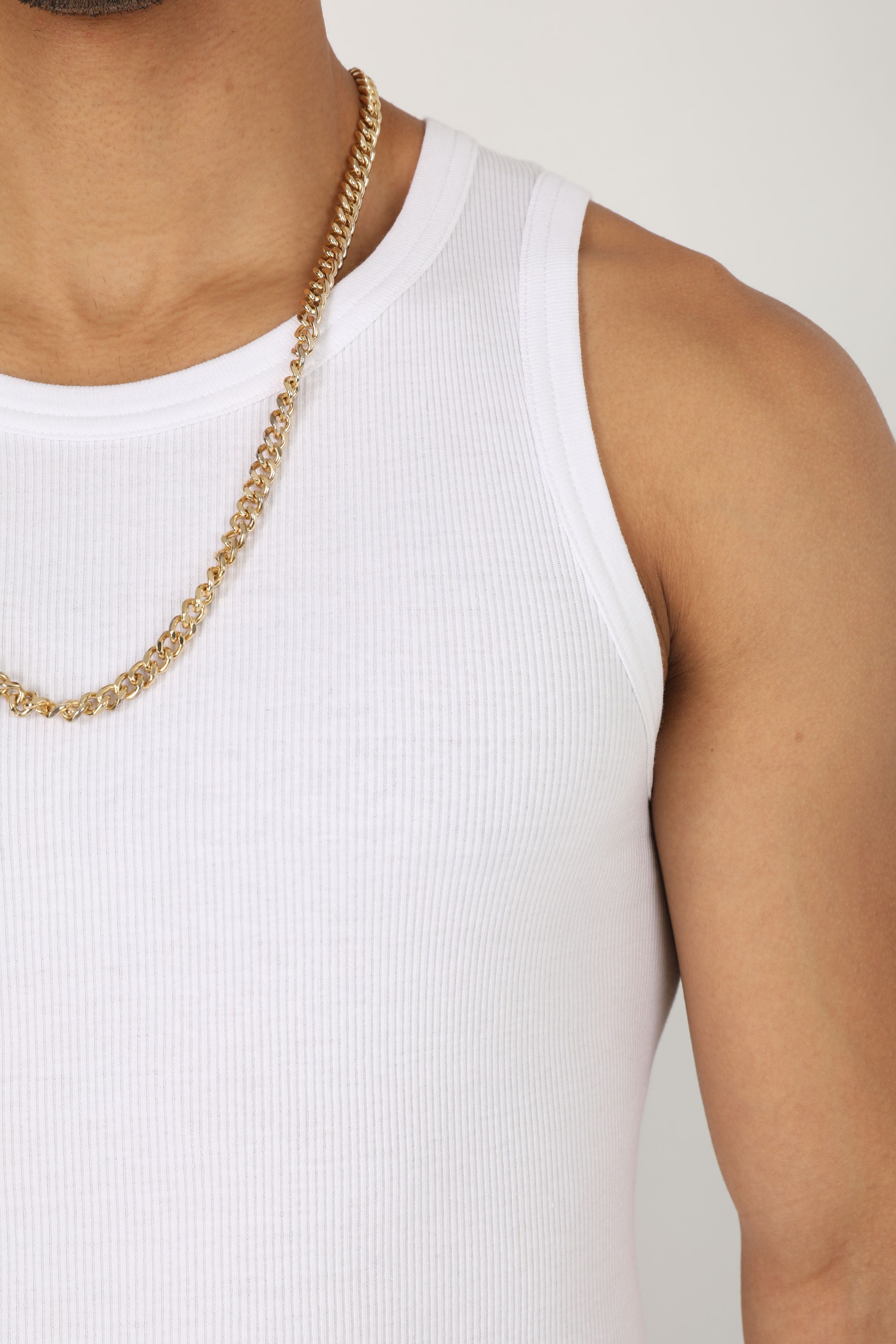 Geripptes Tanktop - Weiss