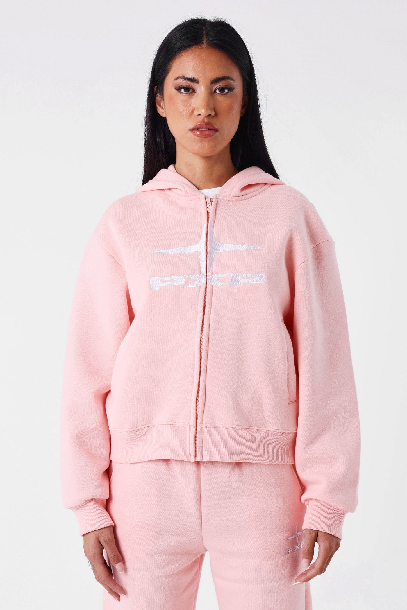 Kapuzensweatjacke - Light Pink
