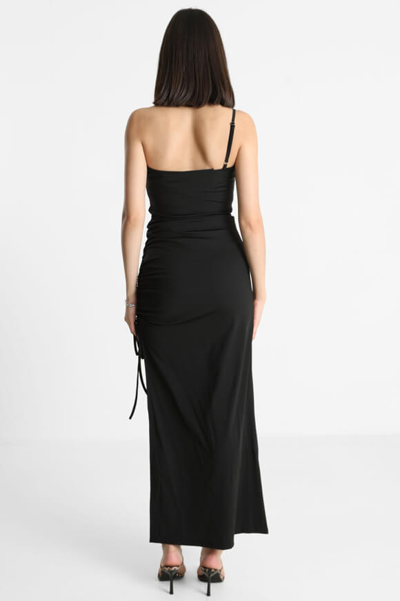 One Shoulder Maxikleid - Schwarz