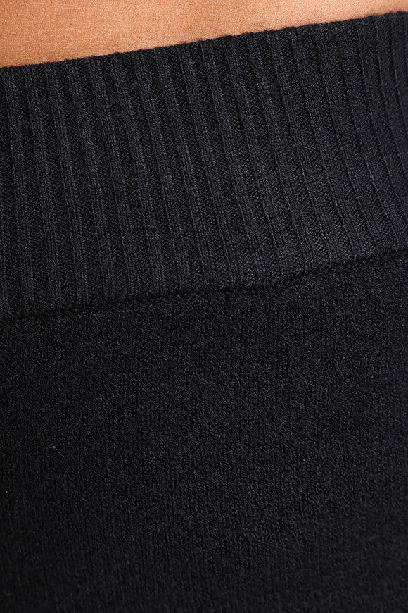Wide Leg Strickhose - Schwarz