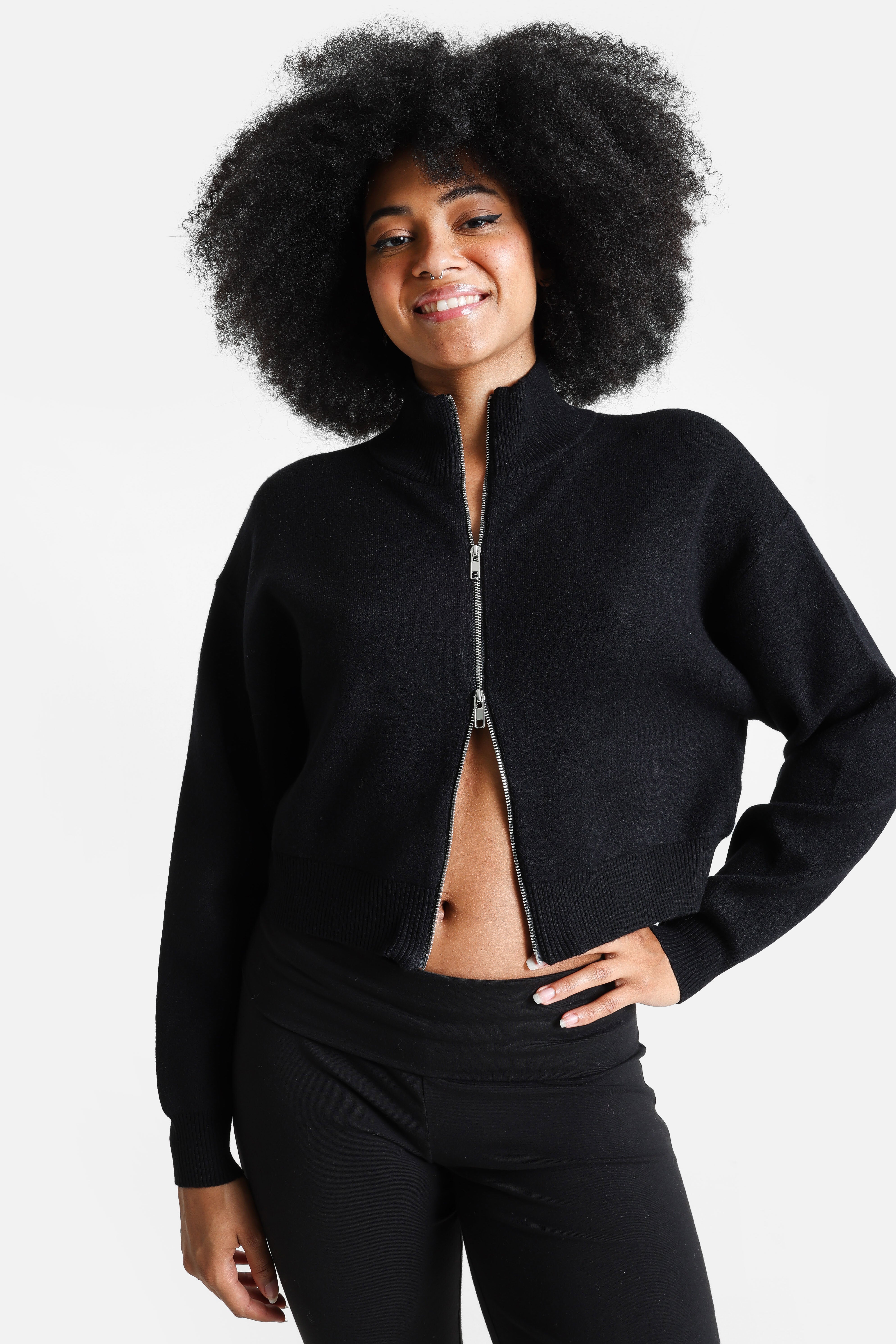 Strickjacke - Schwarz