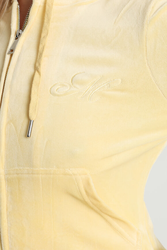 Samt Crop Jacke - Hellgelb