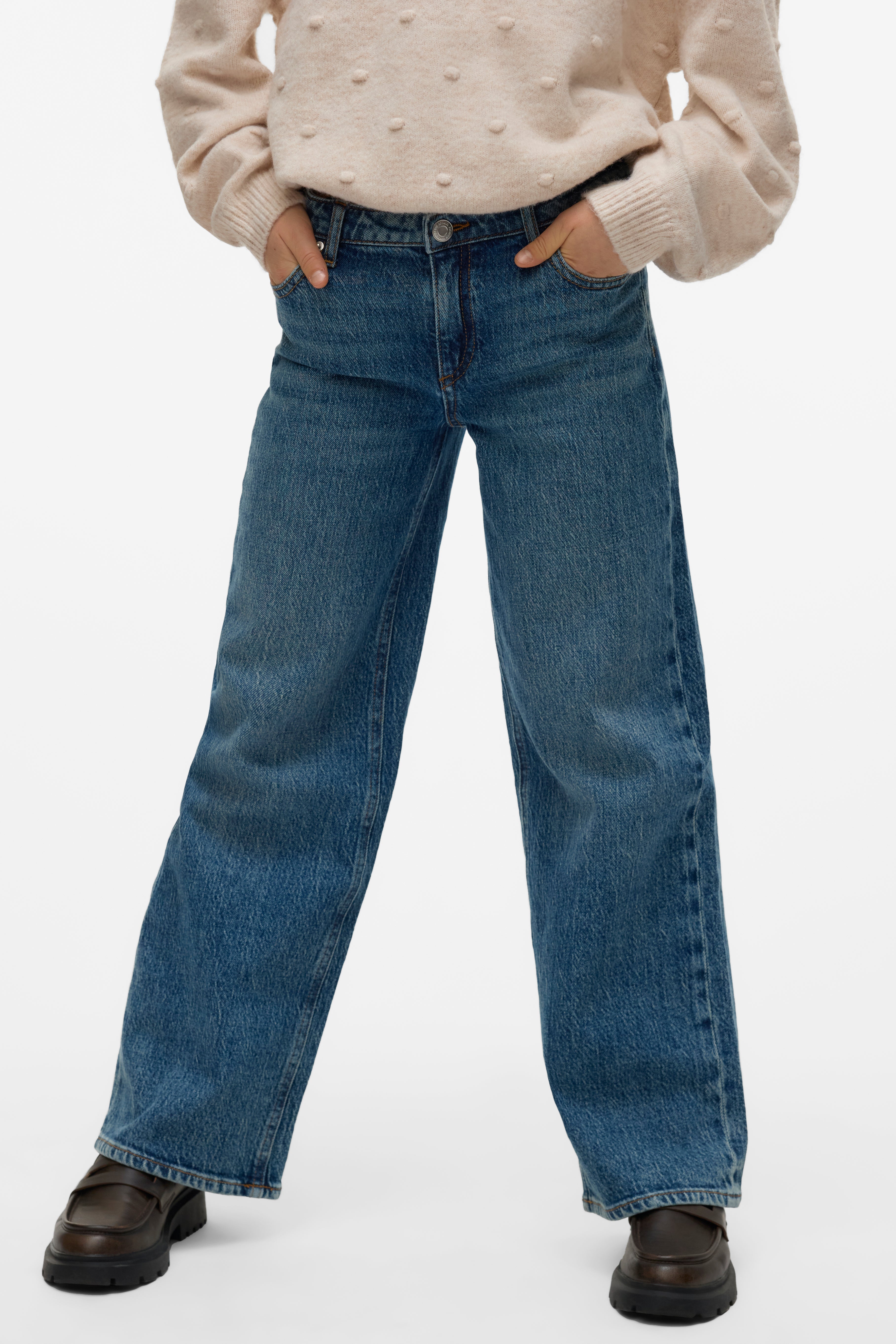 Tessa Wide Leg Jeans - Medium Blue