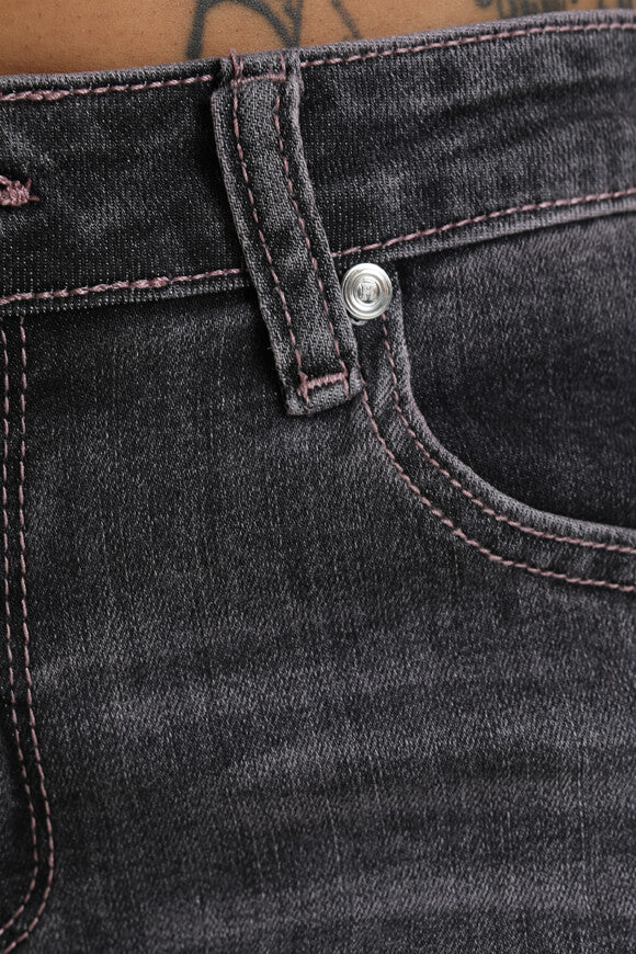 Flare Jeans - Schwarz + Rosa