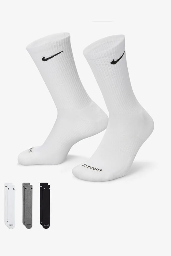 Dreierpack Socken - White + Grey Heather + Black