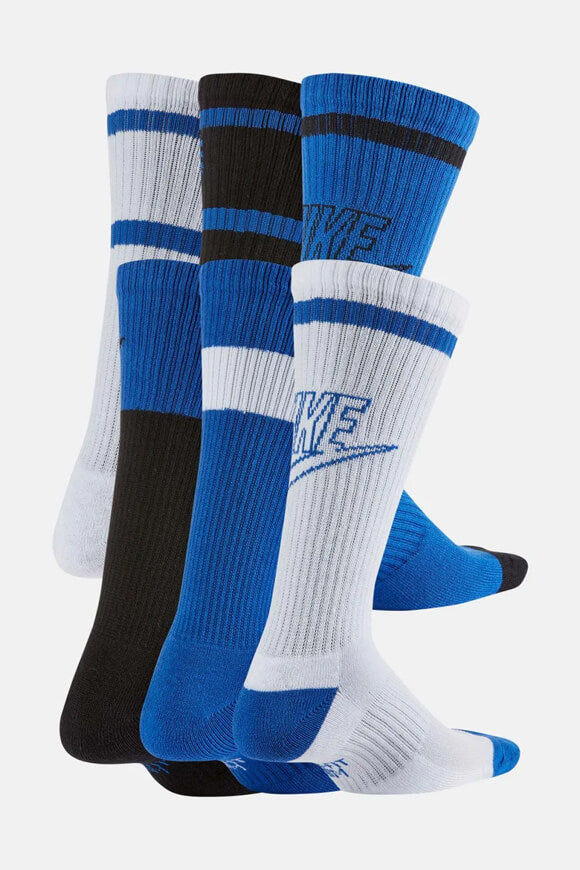 Sechserpack Socken - Blue + Black + White