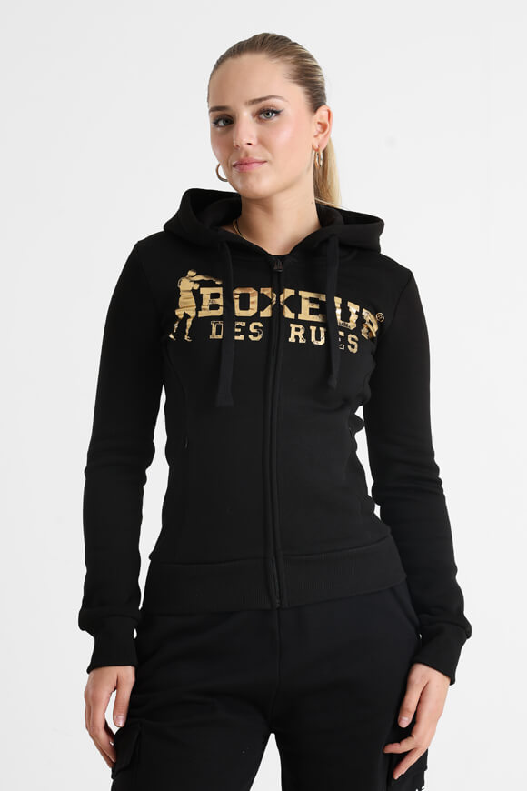 Kapuzensweatjacke - Black + Gold
