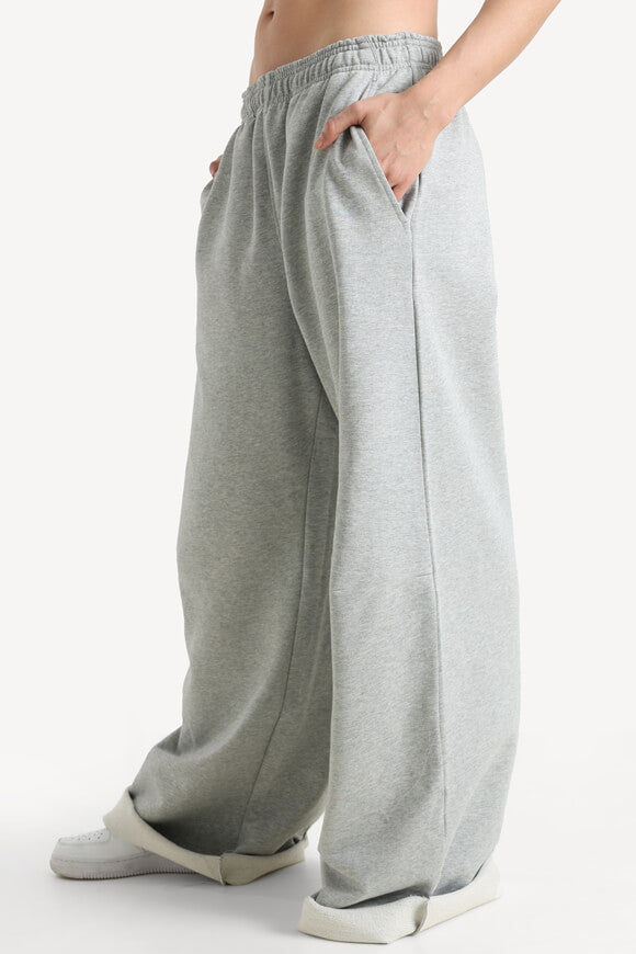 Wide Leg Sweathose - Grau