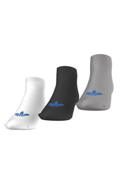 Dreierpack Socken - Weiss + Schwarz + Grau meliert