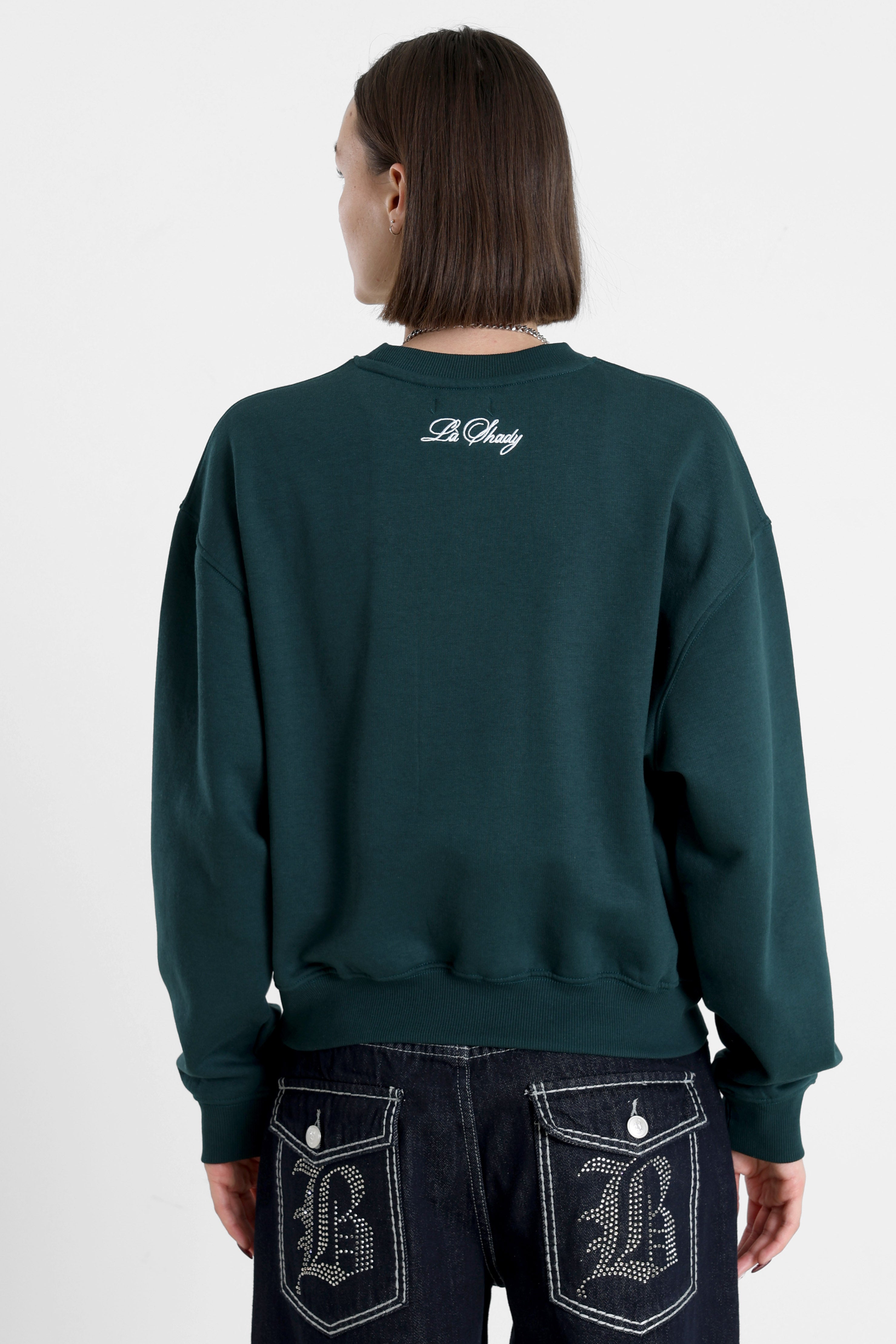 Sweatshirt - Dunkelgrün + Weiss