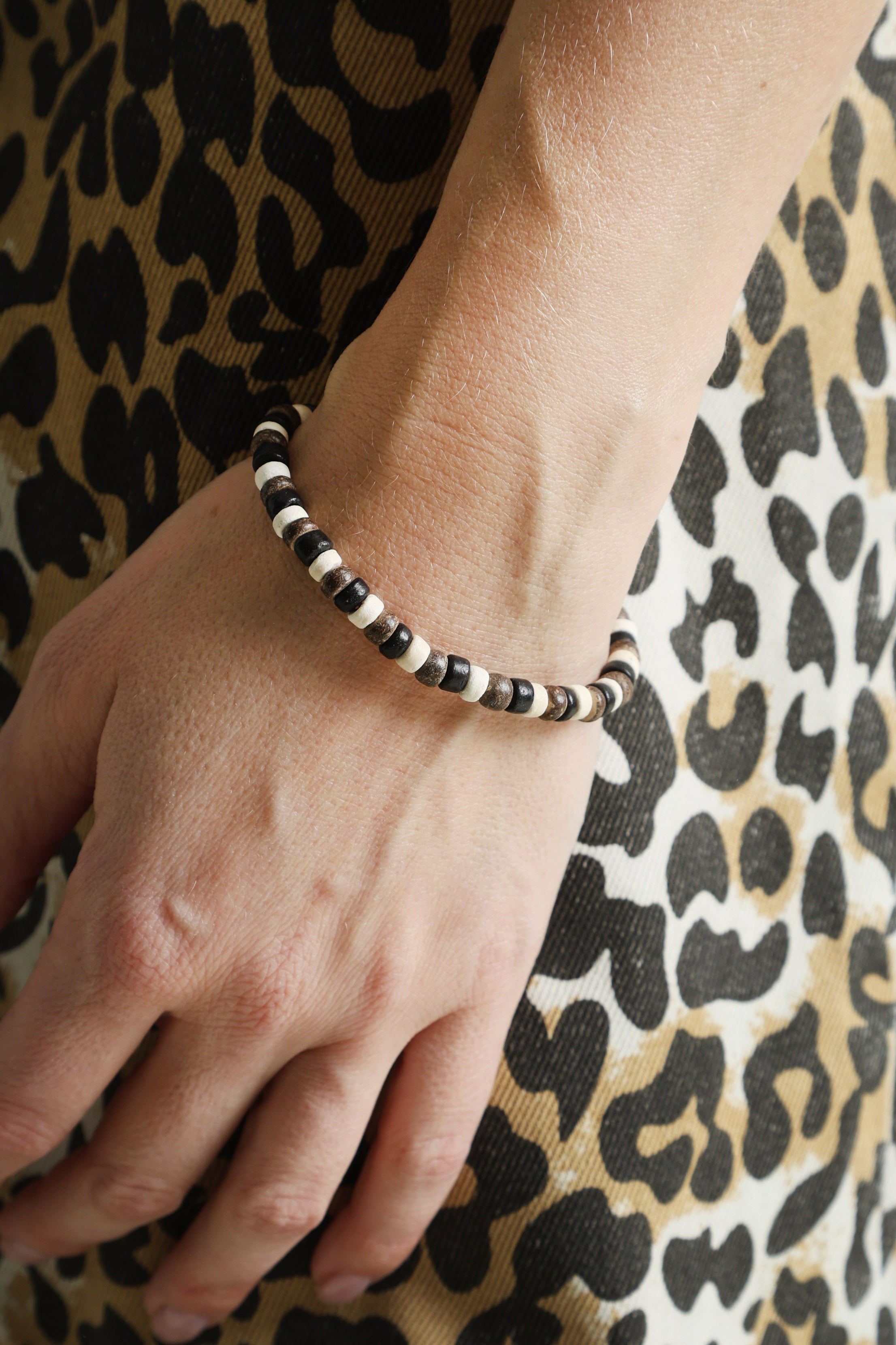 Armband - Black + Brown + Light Beige