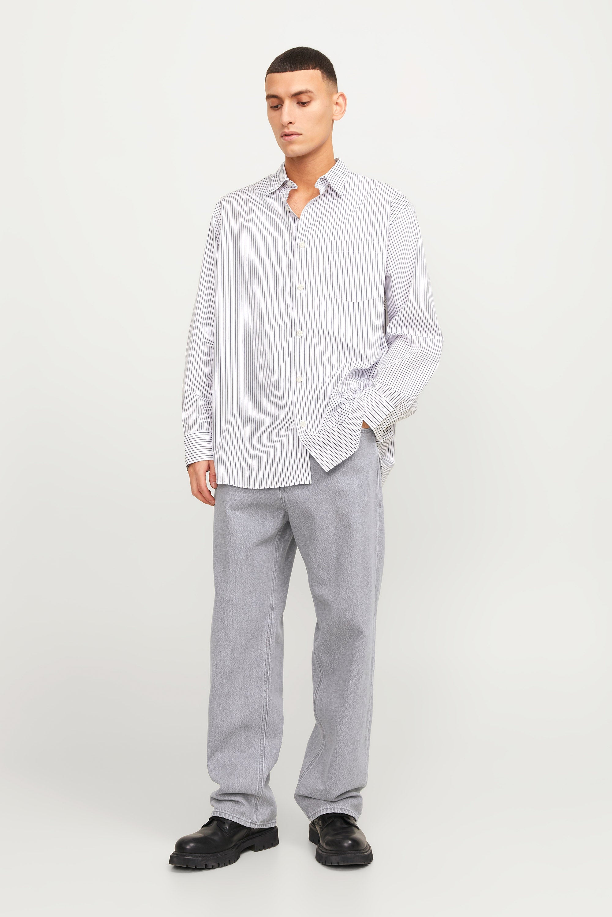 331 JJIALEX Baggy Fit Jeans L32 - Grey Denim