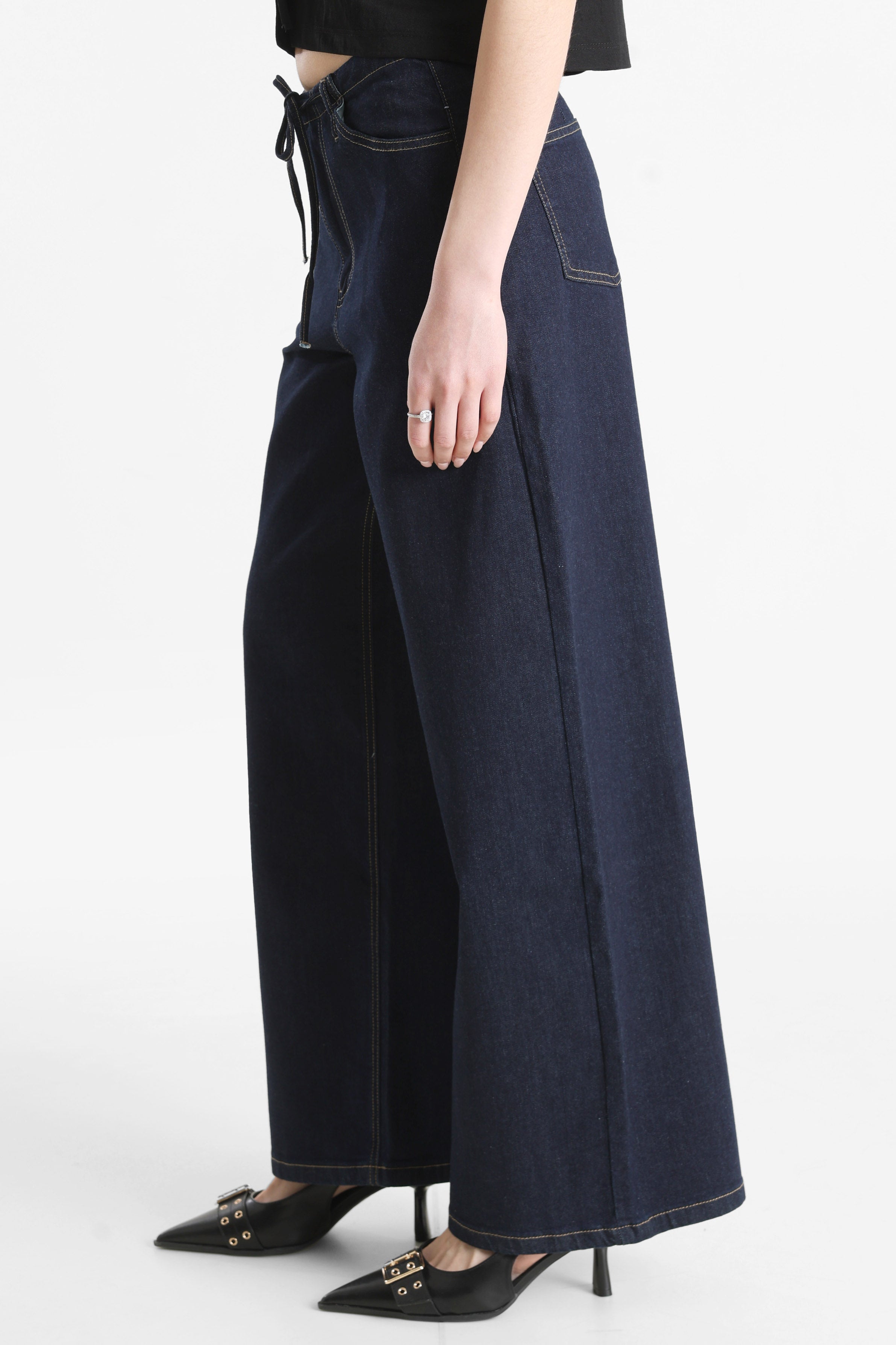 Wide Leg Jeans - Dunkelblau