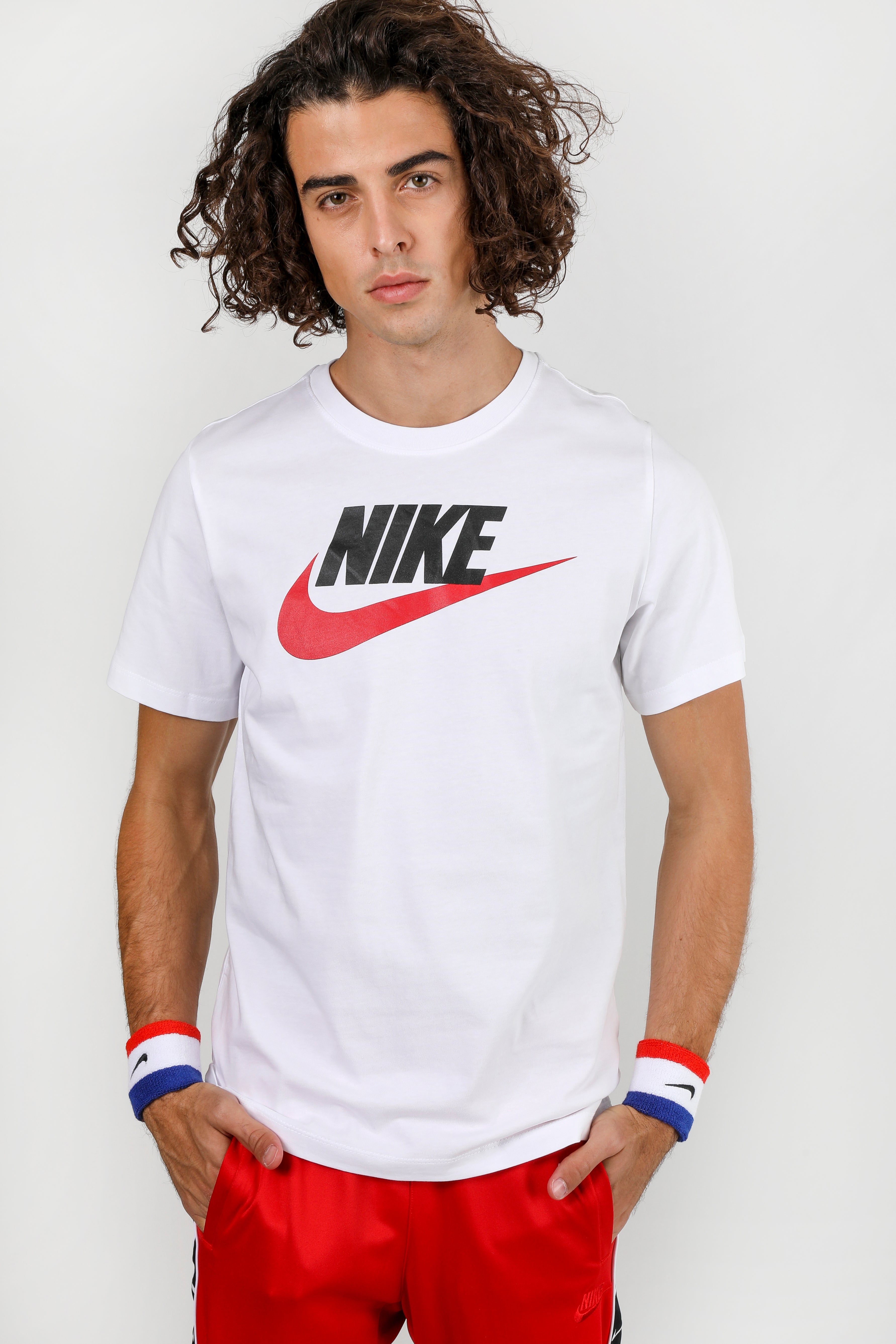 T-Shirt - White + Black + University Red