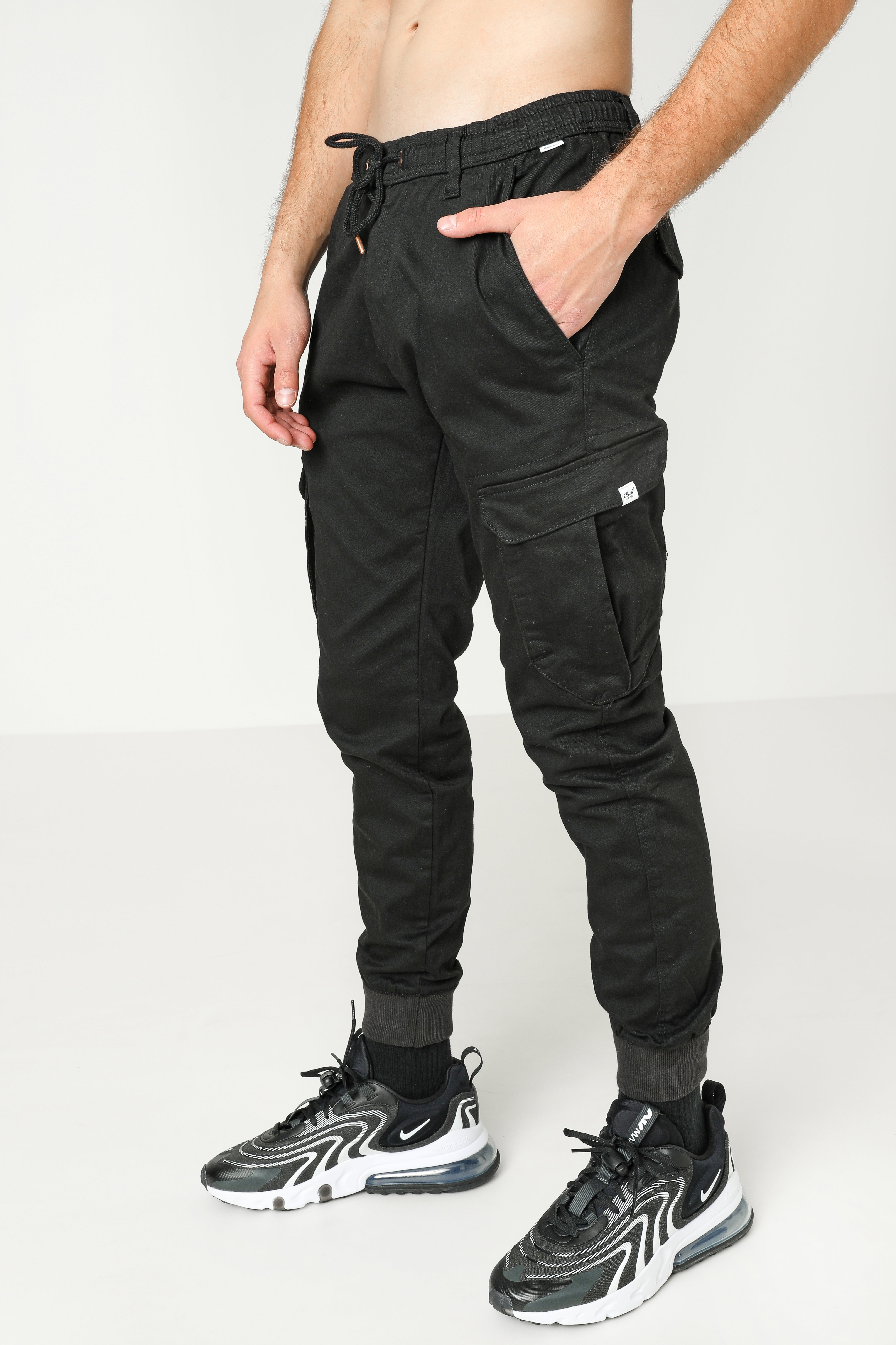 Reflex Rib Cargo Jogger Pant - Schwarz