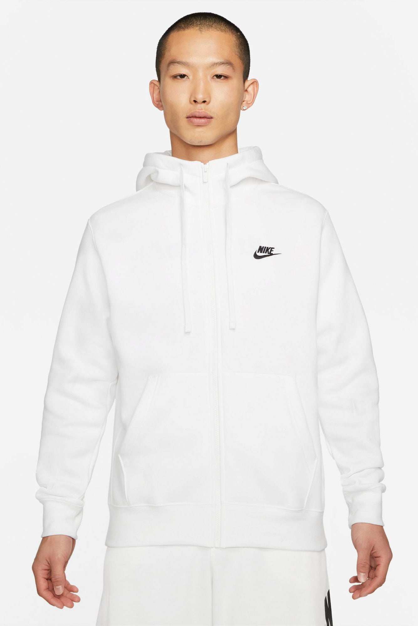 Kapuzensweatjacke - Weiss