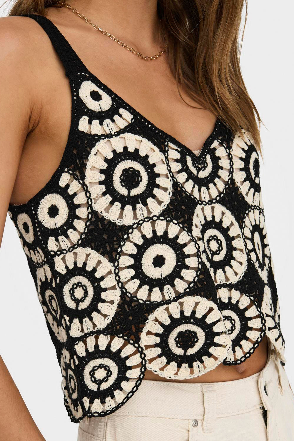 Yvonne Häkel Crop Top - Birch + Black